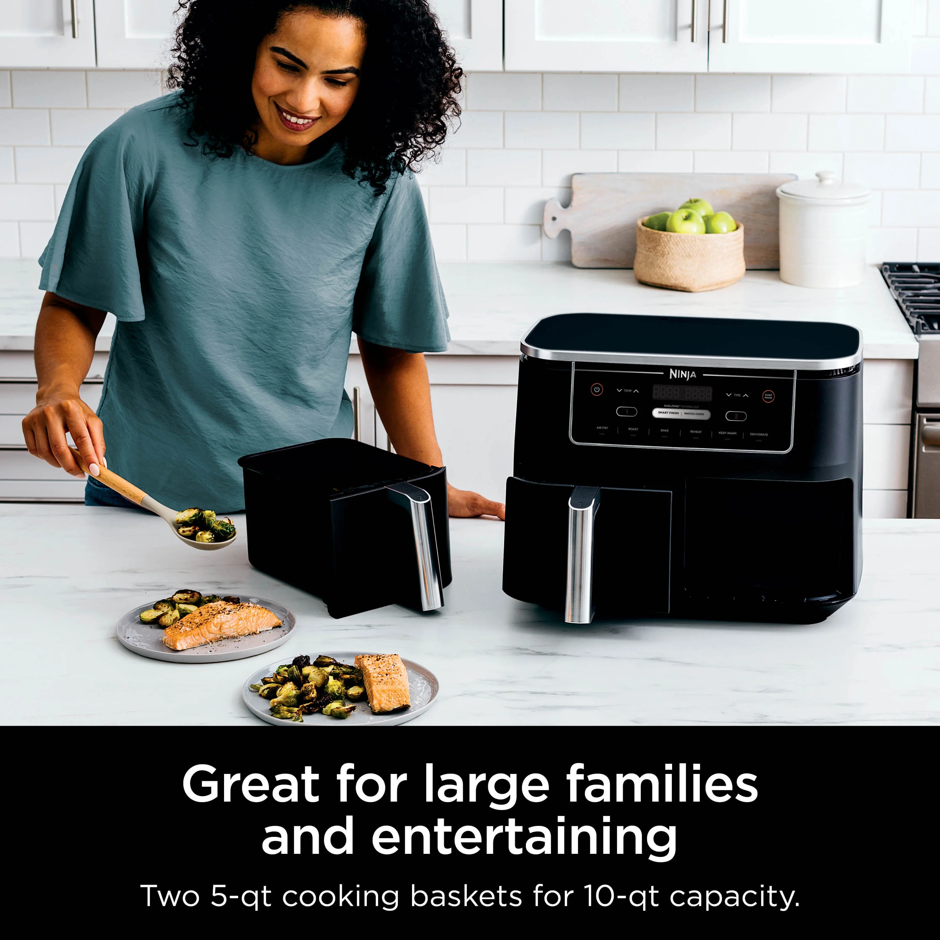 Ninja Foodi DZ300W 10-Quart 6-in-1 DualZone 2-Basket Air Fryer - John Pierce Auto Care