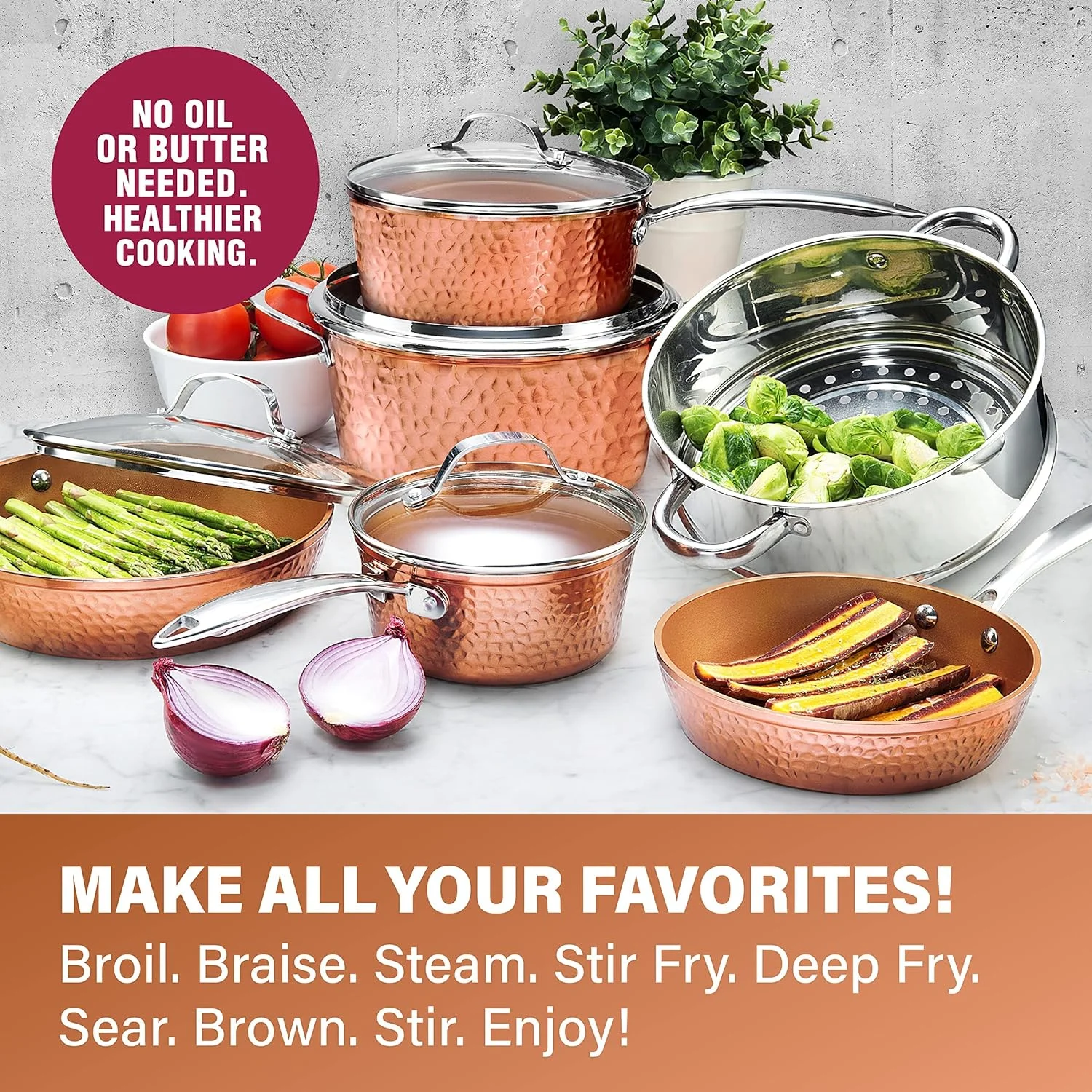 Gotham Steel 15-Piece Hammered Cookware Set - John Pierce Auto Care