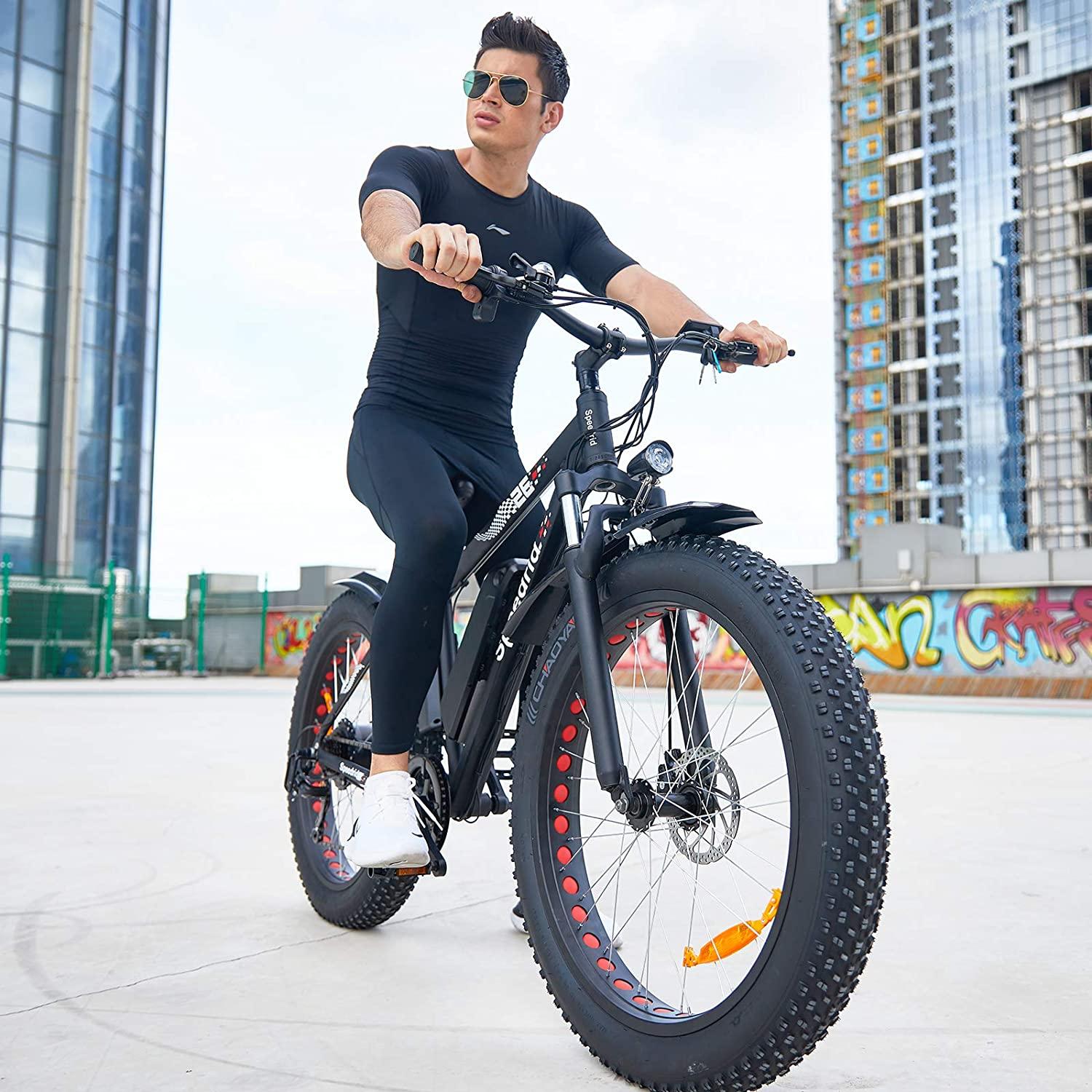 Speedrid Electric Bike 48V 500W Fat Tire Electric Bike Snow Bike 26" × 4.0, 48V 10Ah Removable Battery and Professional 7 Speed - John Pierce Auto Care