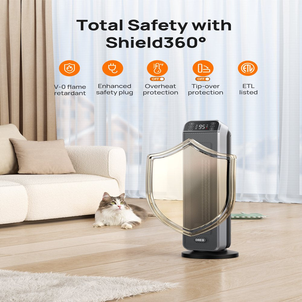 Dreo Electric Space Heater, 24\u0026quot; 11ft\/s Fast Quiet Heating with Remote, 3 Modes - John Pierce Auto Care