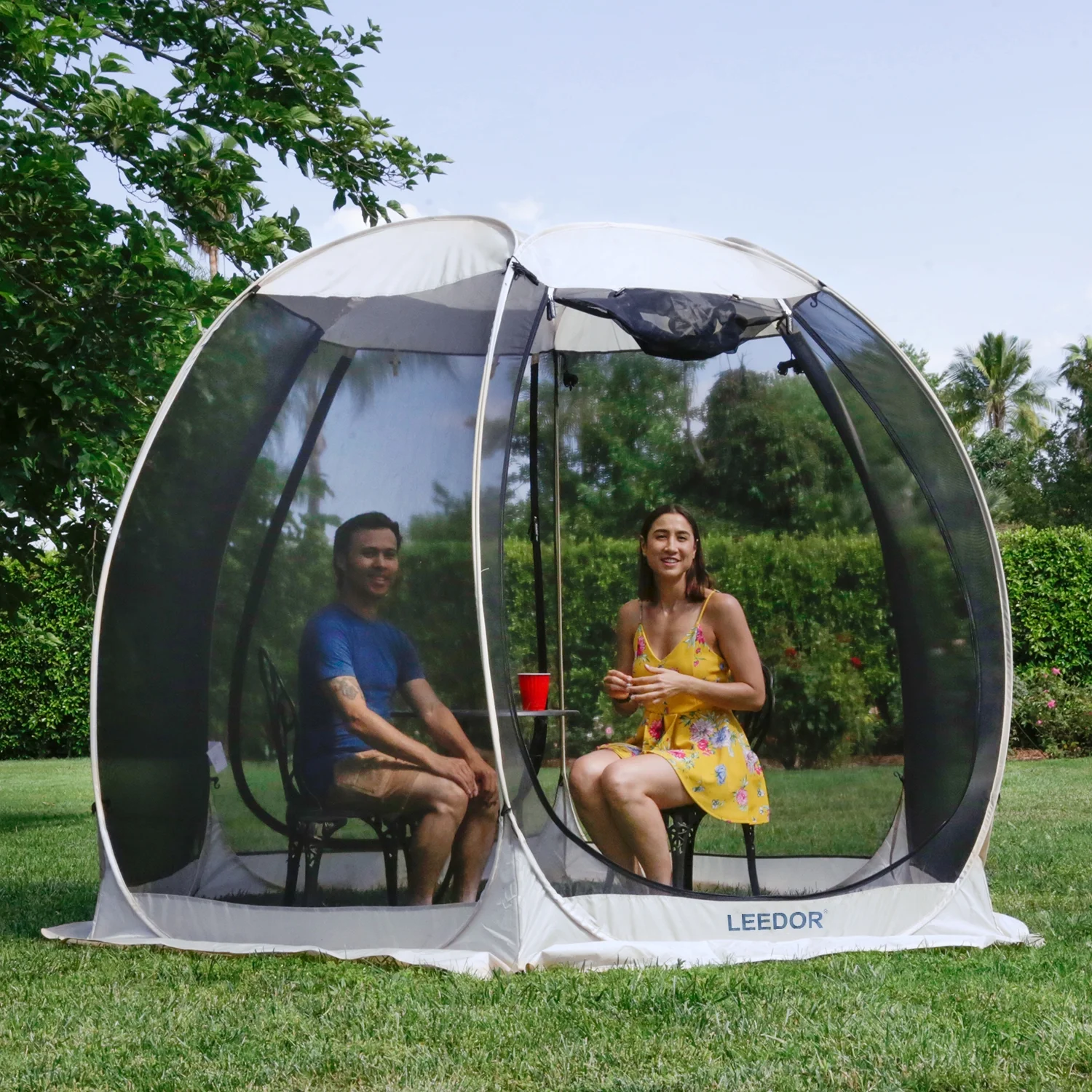 Leedor Screen House Tent Instant Room Shelter Gazebos for Patios Outdoor Canopy 10\u0026#039;x10\u0026#039; Gray - John Pierce Auto Care