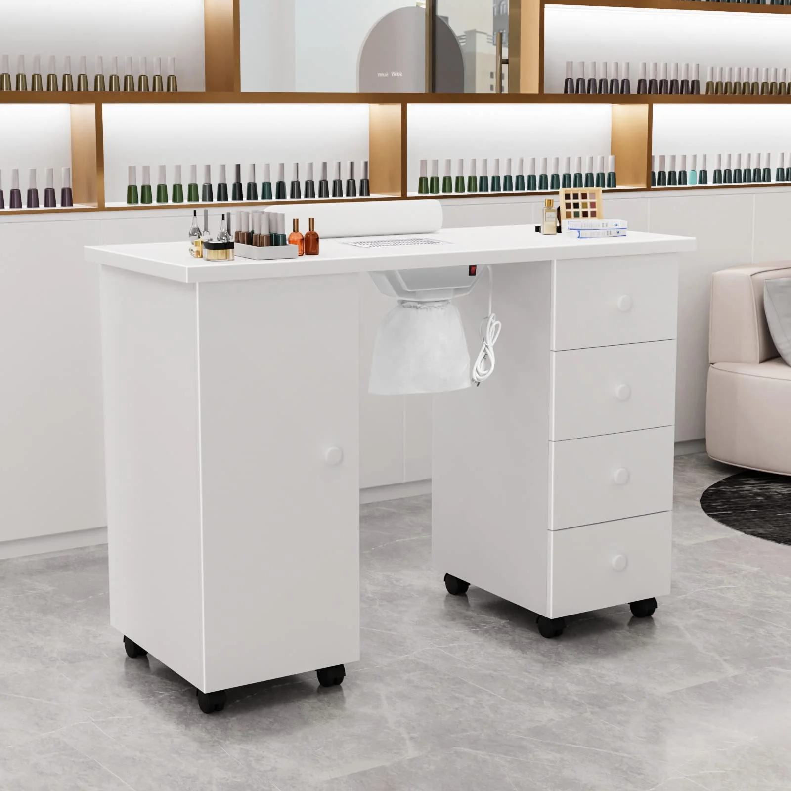 OmySalon Manicure Table with Downdraft Vent - John Pierce Auto Care