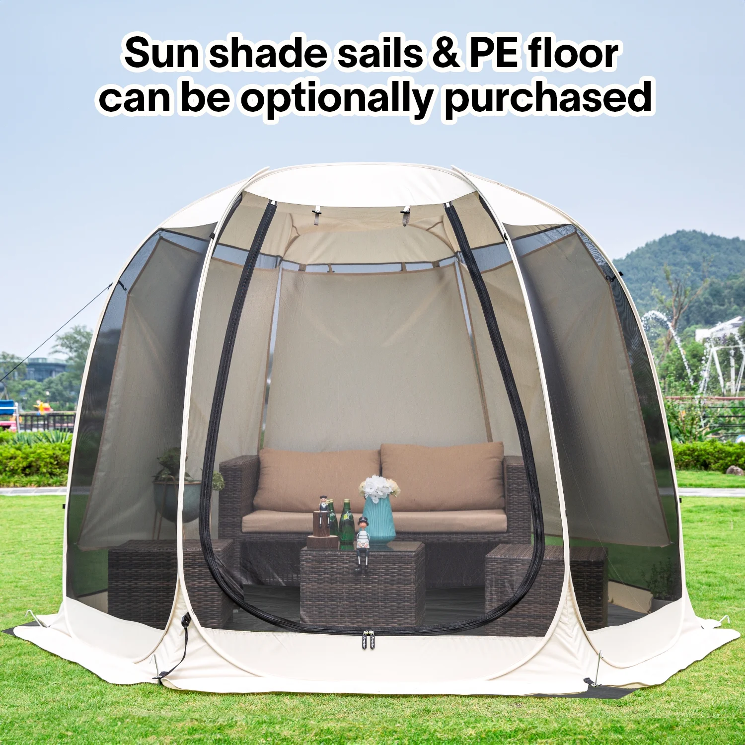 Screen House Camping Room Pop Up Gazebo 10\u0026#039;X10\u0026#039; Instand Canopy - John Pierce Auto Care