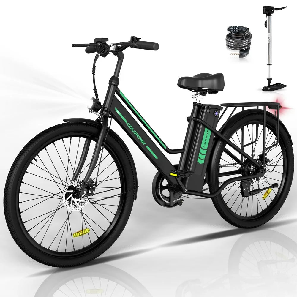 COLORWAY 26\u0026quot; Electric Bike for Woman, 500W Powerful Motor, 36V 12AH Removable Battery - John Pierce Auto Care