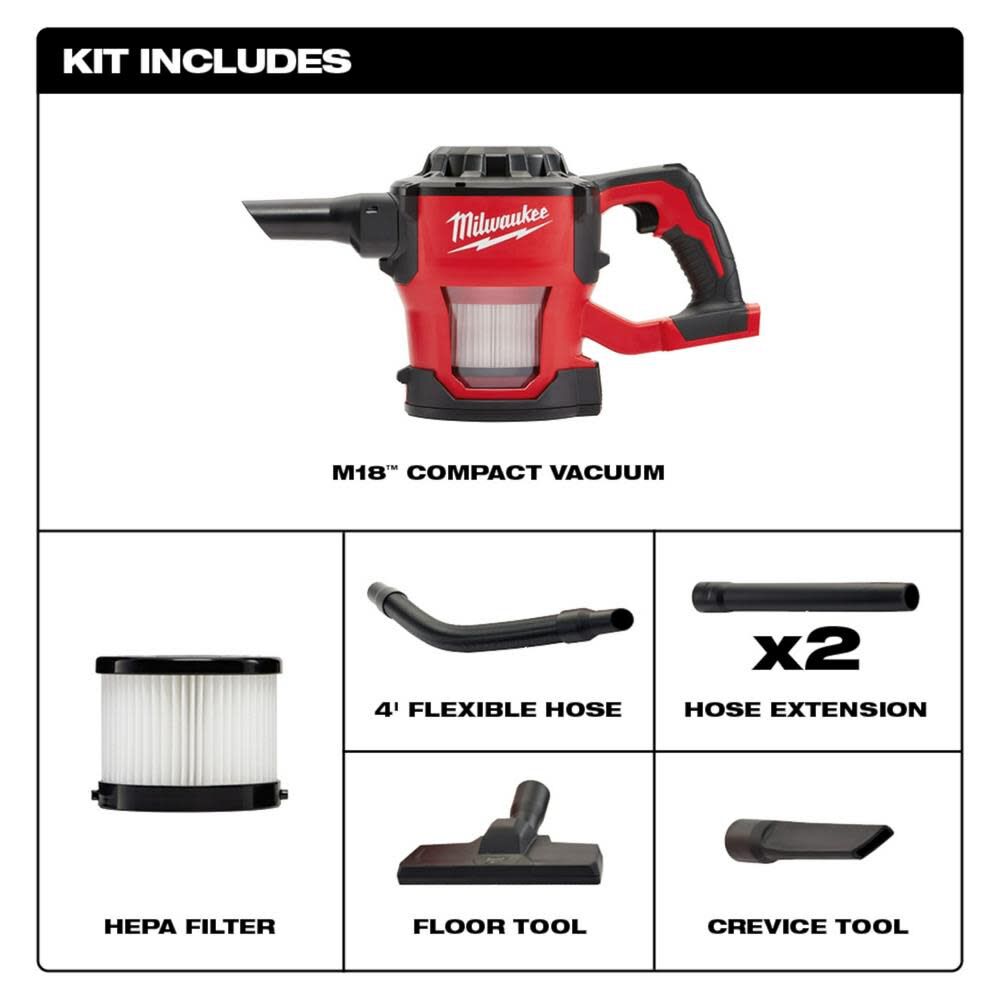 Milwaukee M18 Compact Vacuum - John Pierce Auto Care