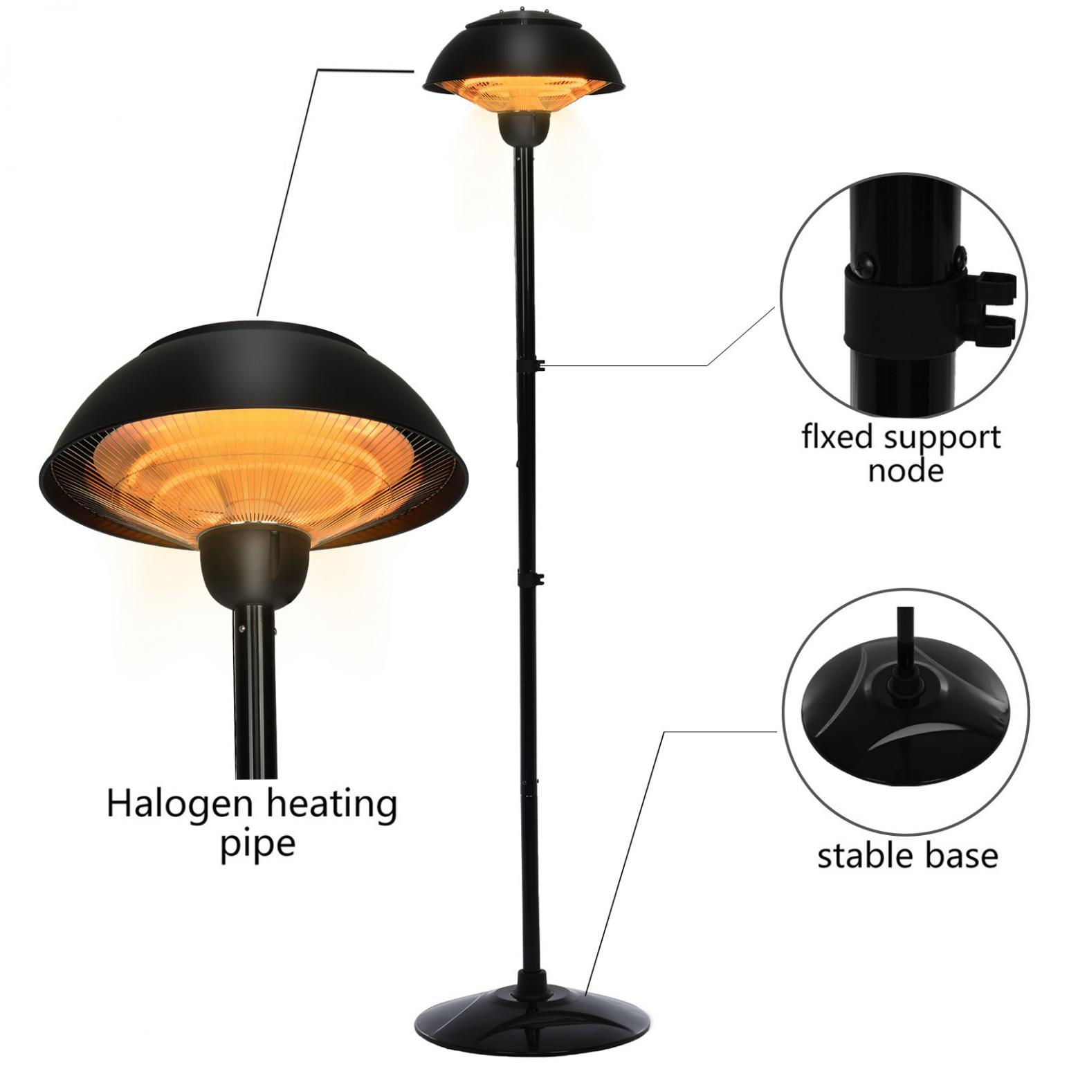 Patio Outdoor Freestanding Electric Patio Heater, Infrared Heater, Hammered Bronze Finished, Portable Heater suitable as a Balcony Heater, BBQ and Outdoor Party Heater - John Pierce Auto Care
