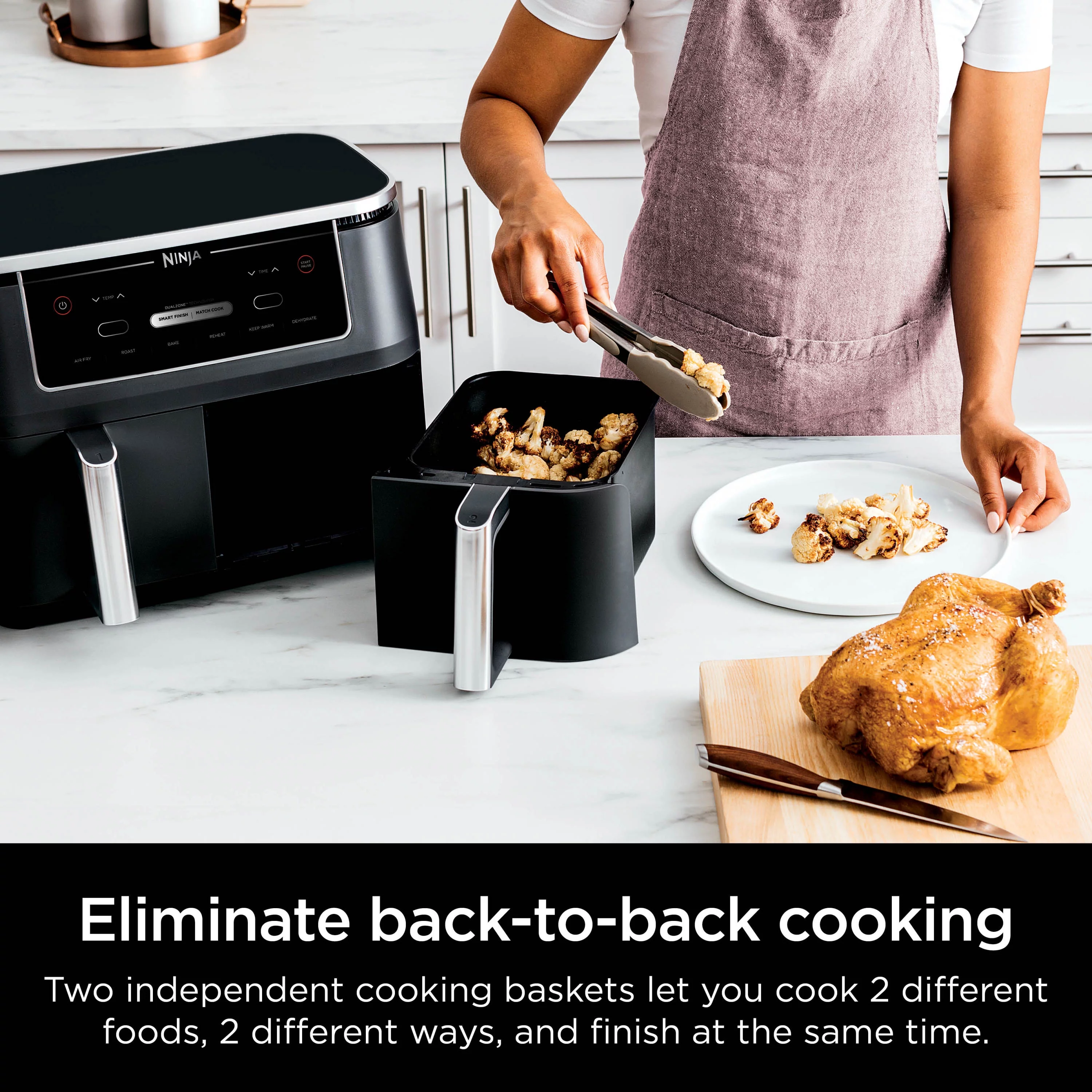 Ninja Foodi DZ300W 10-Quart 6-in-1 DualZone 2-Basket Air Fryer - John Pierce Auto Care