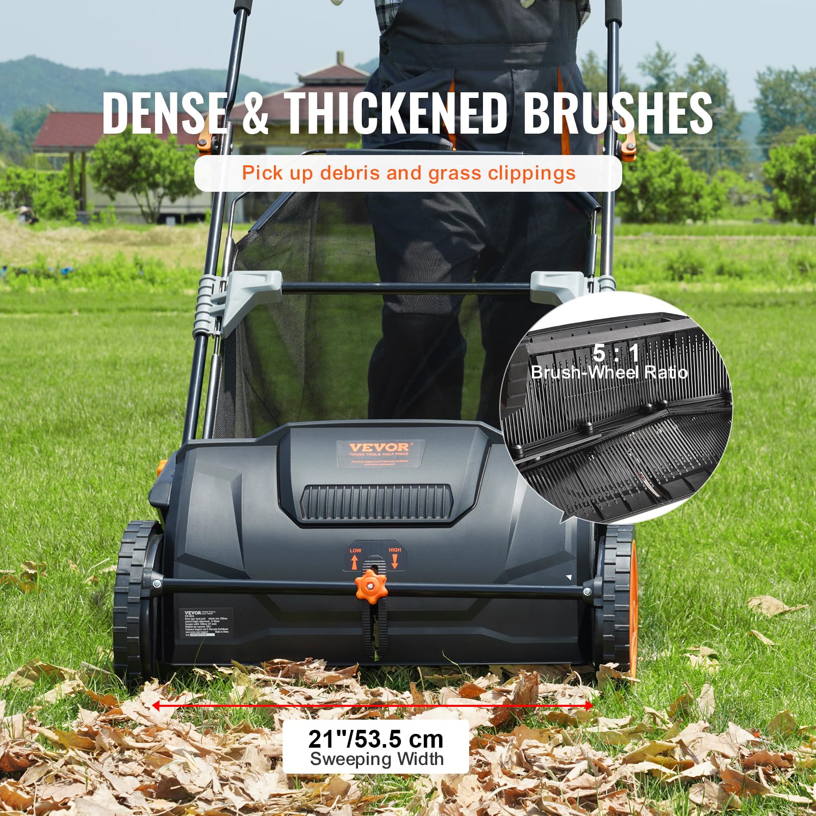 VEVOR 21-inch Push Lawn Sweeper - John Pierce Auto Care