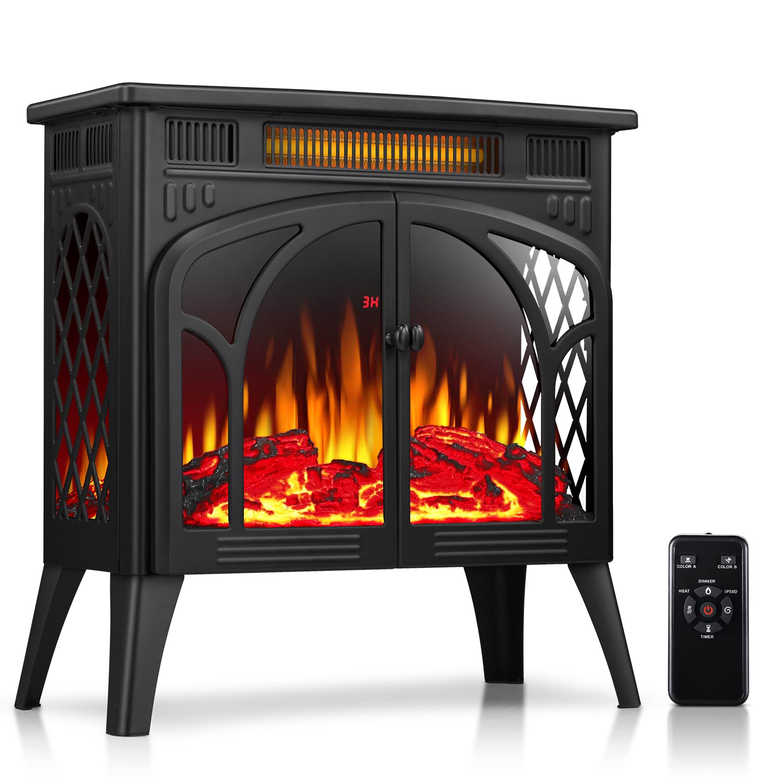 Rintuf Electric Fireplace Heater, 1500W Infrared Fireplace Stove, 5100BTU Electric Fireplace with Remote Control - John Pierce Auto Care