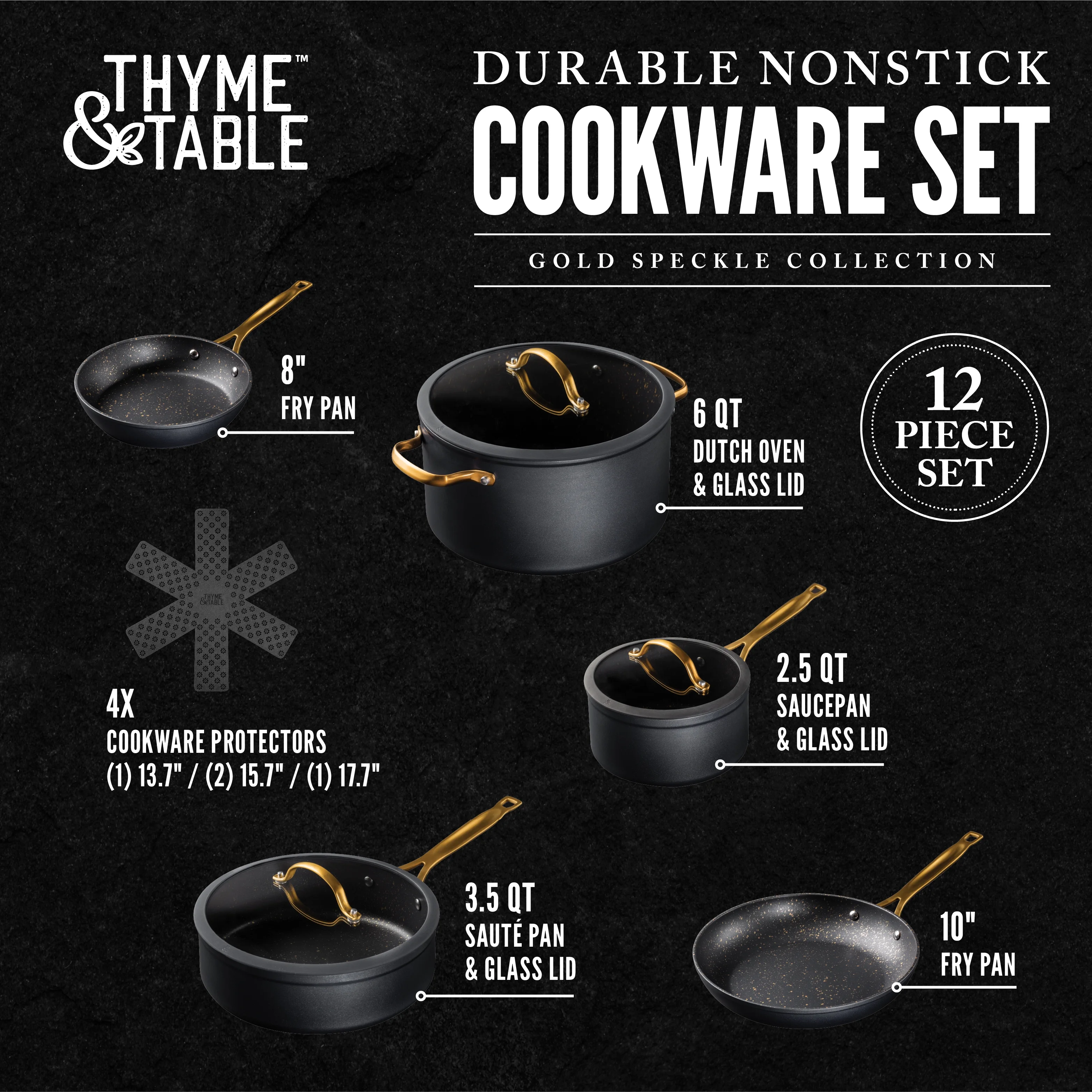 Thyme & Table 12-Piece Non-Stick Cookware Set - John Pierce Auto Care