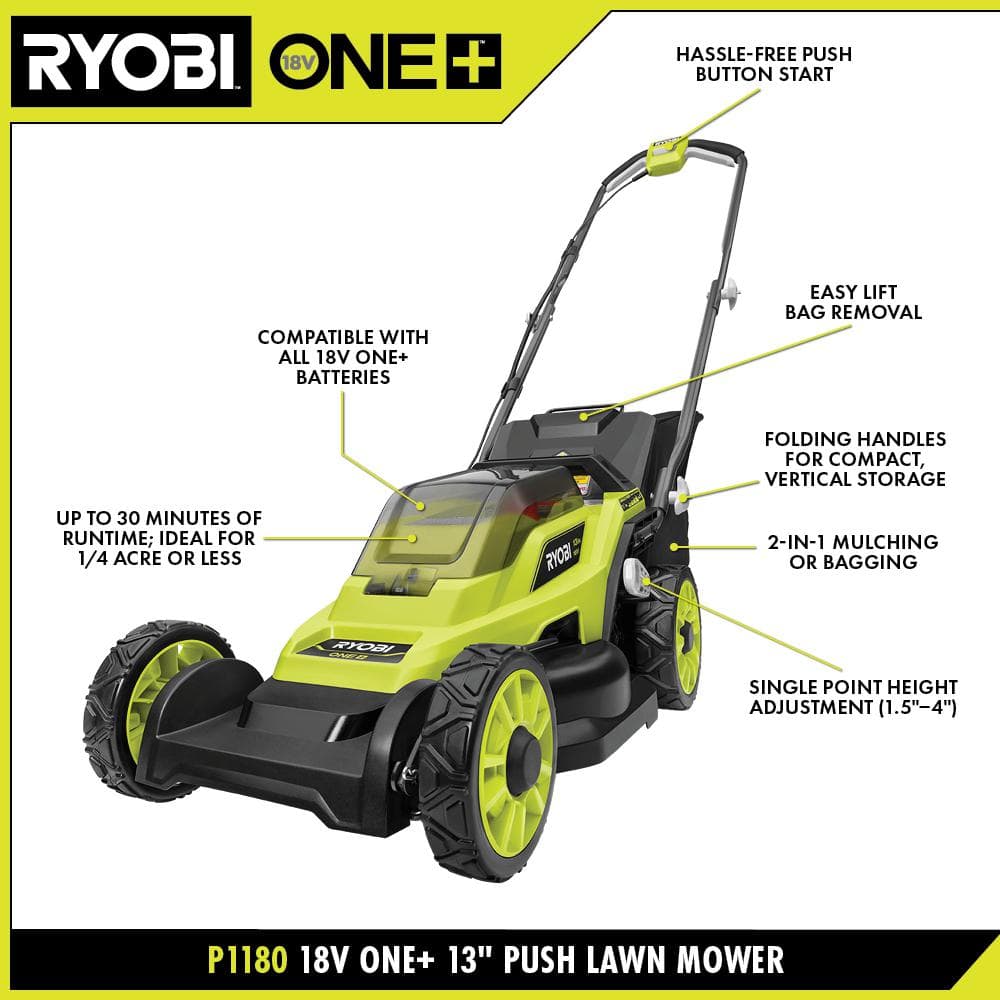Ryobi 18V 13-inch Cordless Push Lawn Mower - John Pierce Auto Care