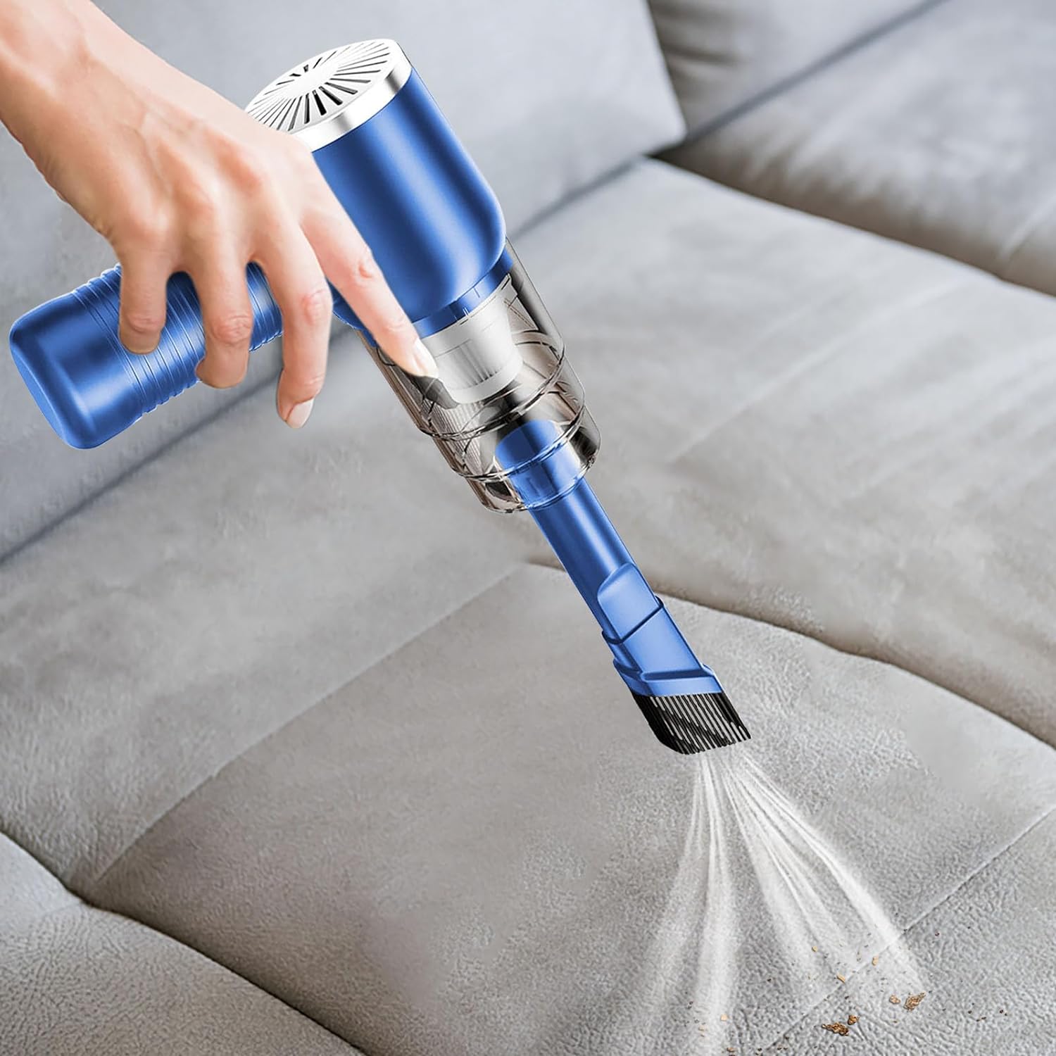 Car Mounted Vacuum Cleaner Wireless Portable Household Handheld Dust Collector Lightning Deals of Today Prime (Blue) - John Pierce Auto Care