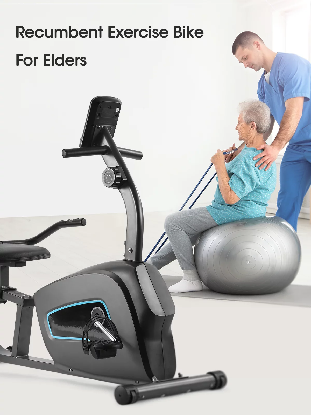 Recumbent Exercise Bike Indoor Stationary Exercise Bike for Home Use with Pluse Monitor\/Tablet Holder - John Pierce Auto Care