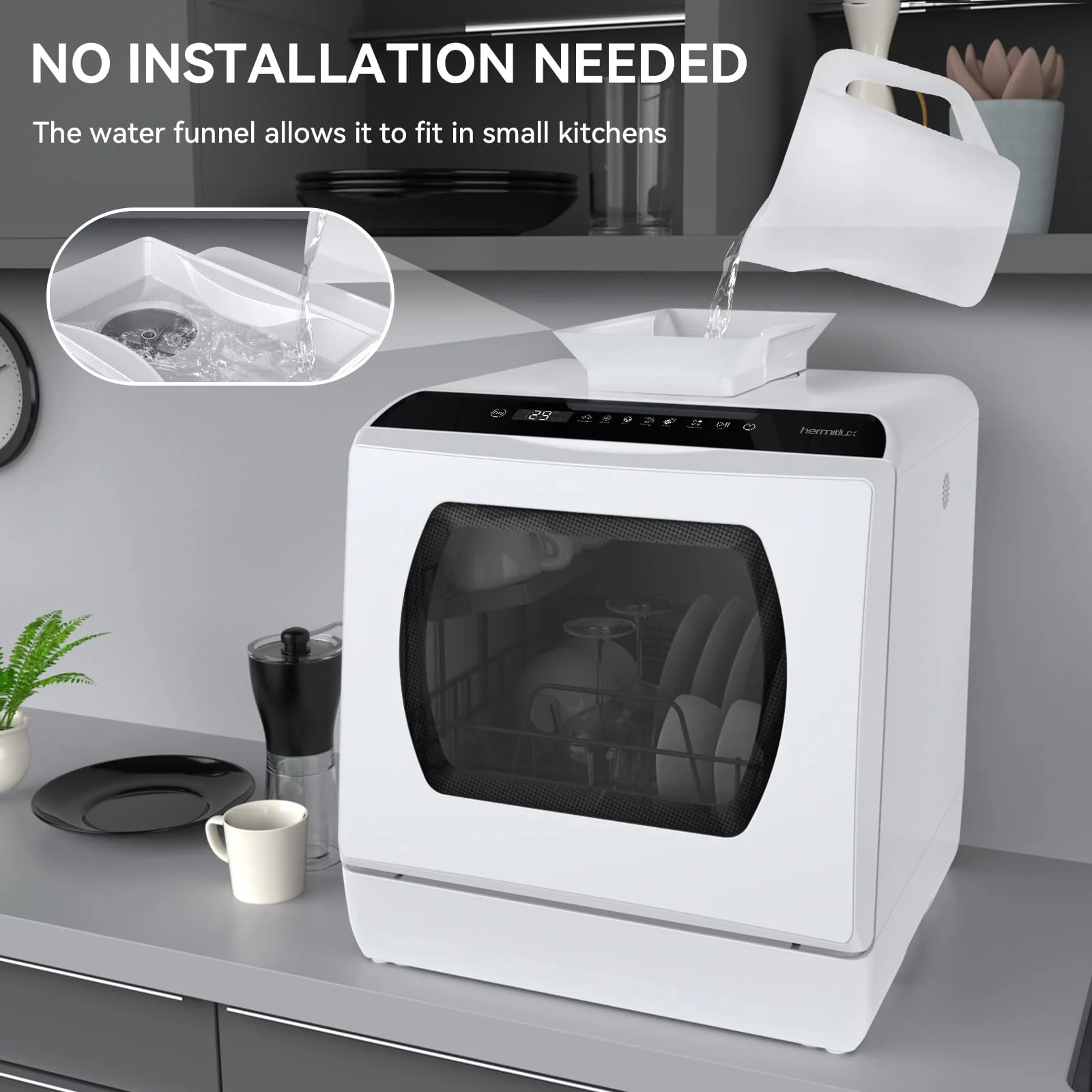 Hermitlux Countertop Dishwasher, 5L Tank - John Pierce Auto Care