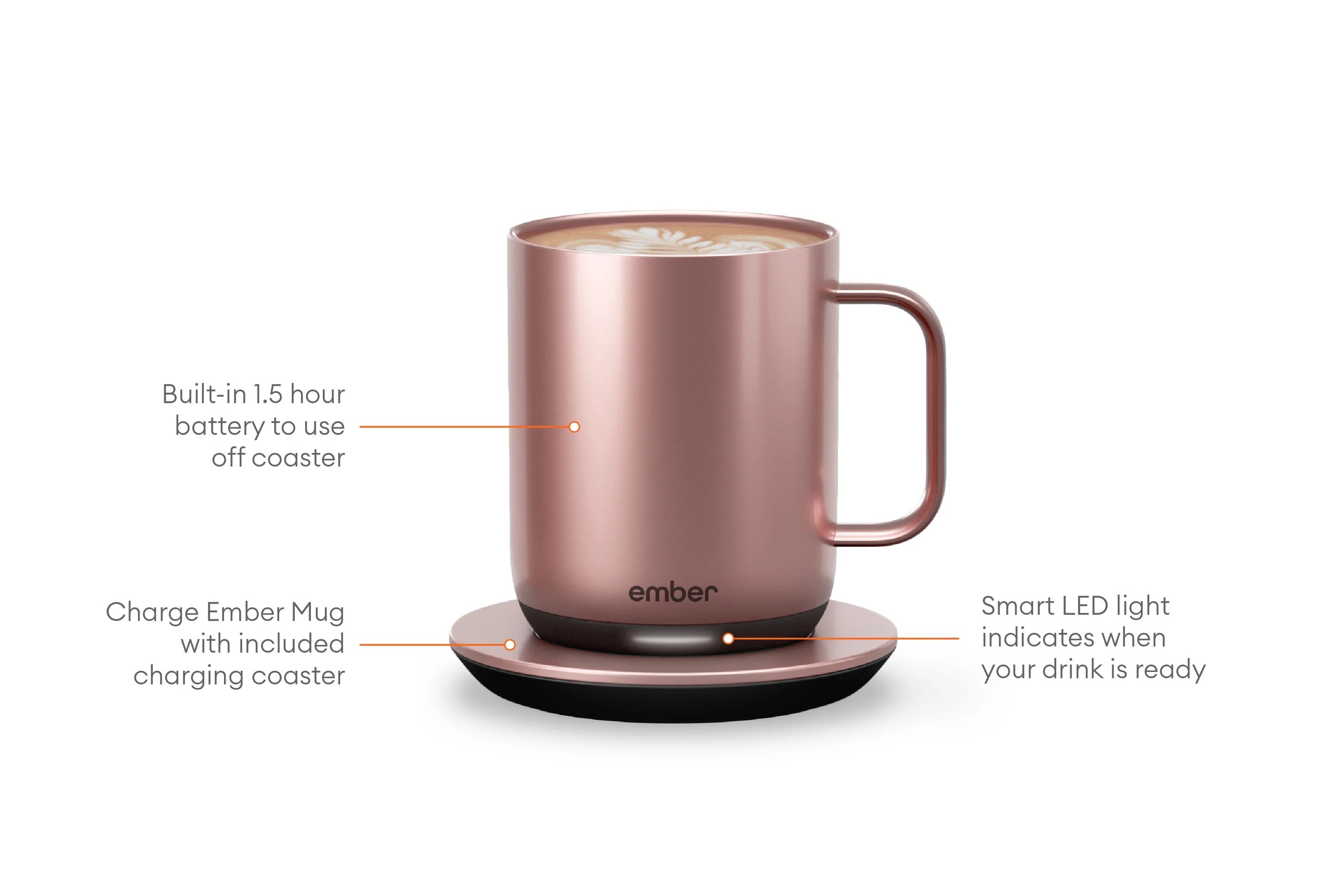 Ember Smart Mug 2, 10 oz., Rose Gold - John Pierce Auto Care