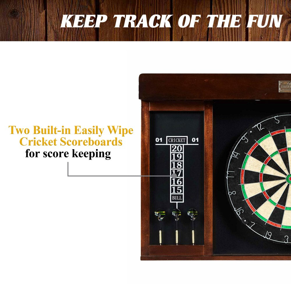 Barrington 40 Inch Dartboard Cabinet with LED Lights, 40 Inch X 4.375 Inch X 24.625 Inch - John Pierce Auto Care