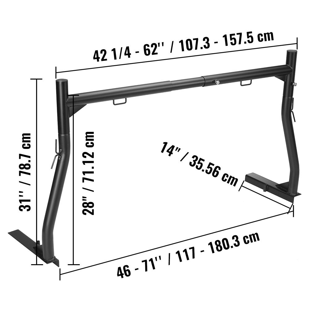 BENTISM Truck Rack 800Lbs Capacity Adjustable Width 46\u0026quot; 71\u0026quot; - John Pierce Auto Care
