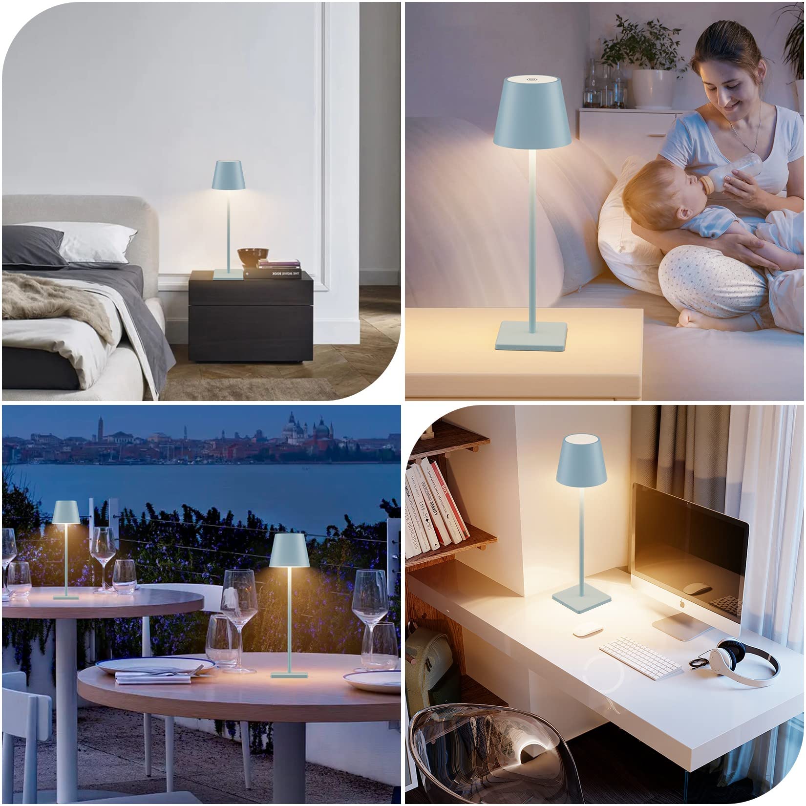Aoceley 2 Packs Rechargeable LED Table Lamp,Outdoor Cordless Table Lamp Waterproof - John Pierce Auto Care