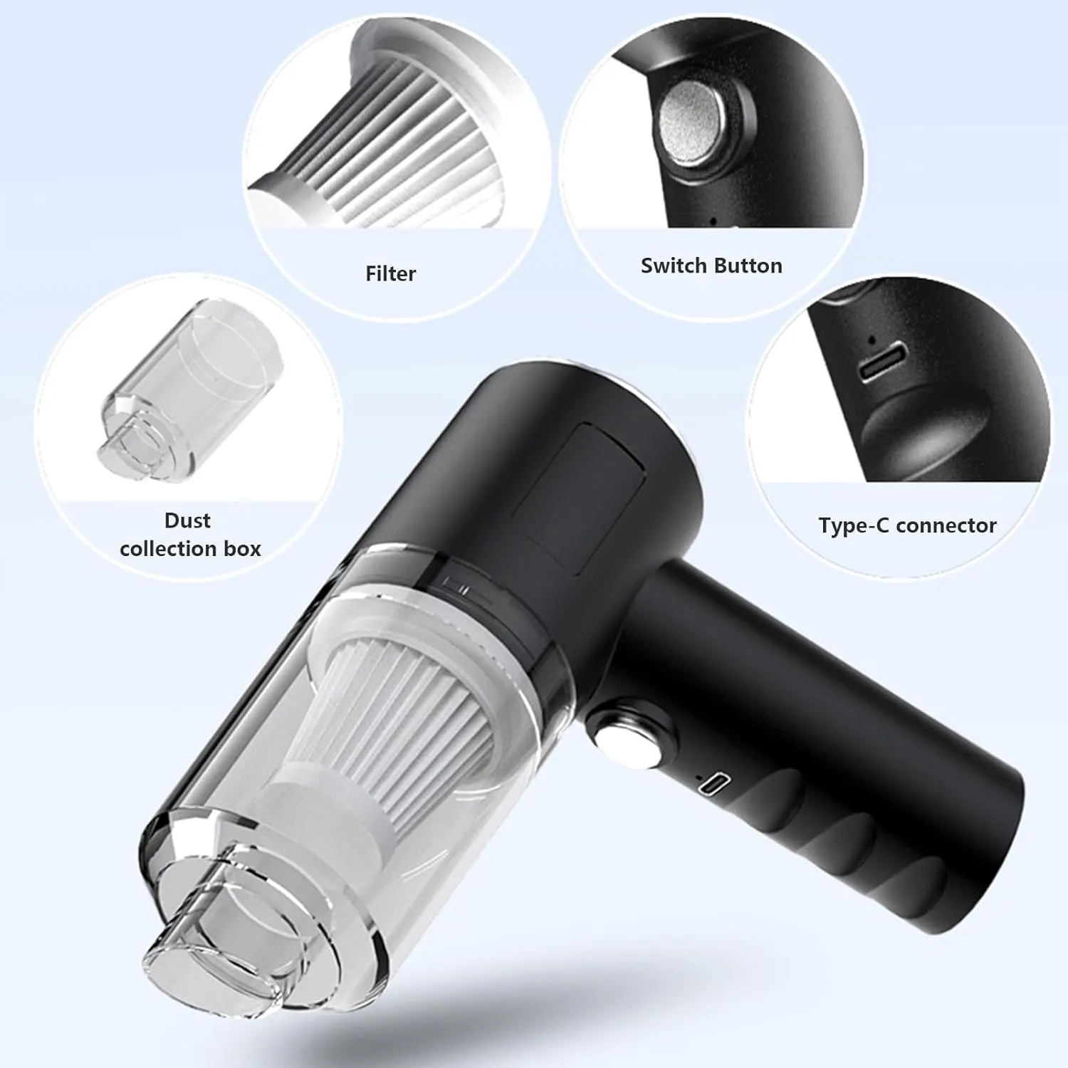 Handheld Car Vacuum 120w Powerful, portable car vacuum with cleaning cloth - John Pierce Auto Care