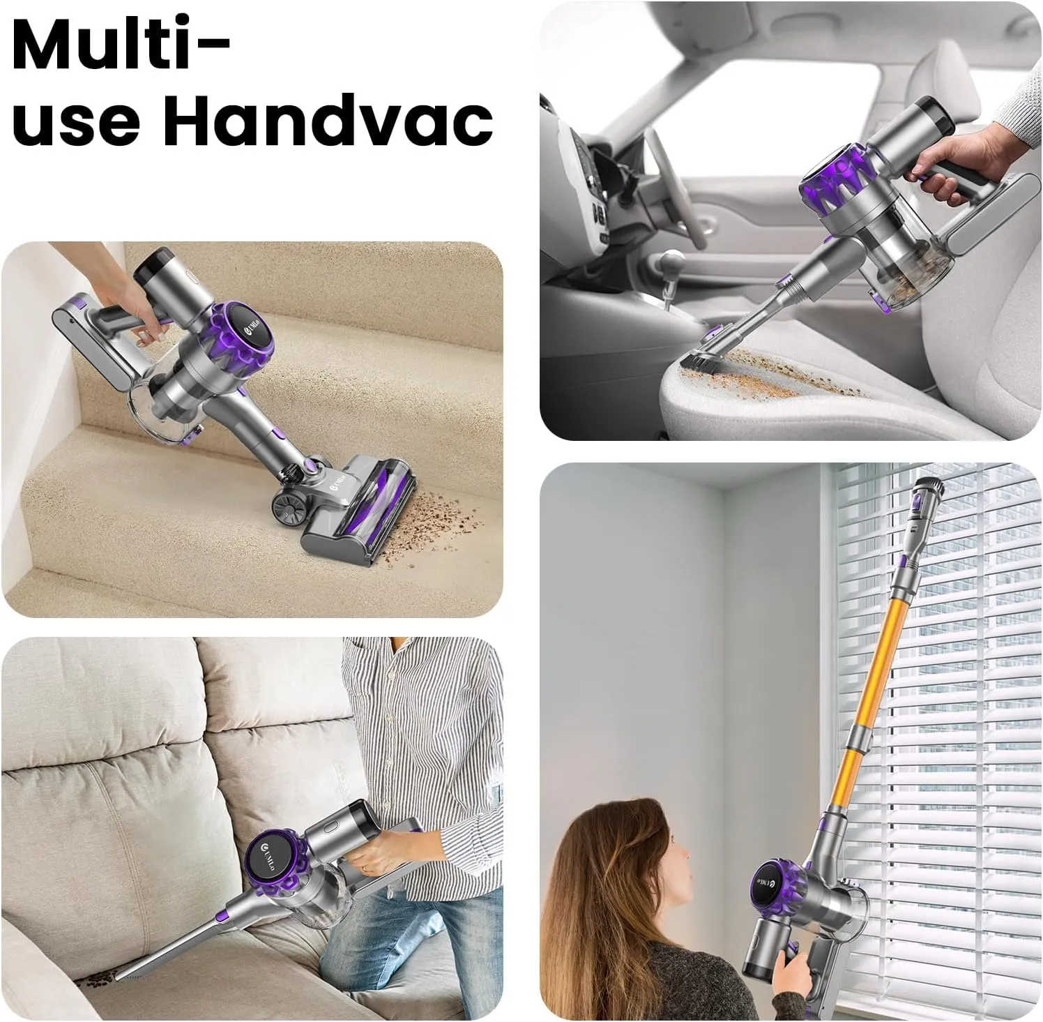 Cordless Vacuum Cleaner, 300W 30Kpa Powerful Stick Vacuum with LED Display, Rechargeable Cordless Vacuum Max 55Min Runtime, Free Standing - John Pierce Auto Care