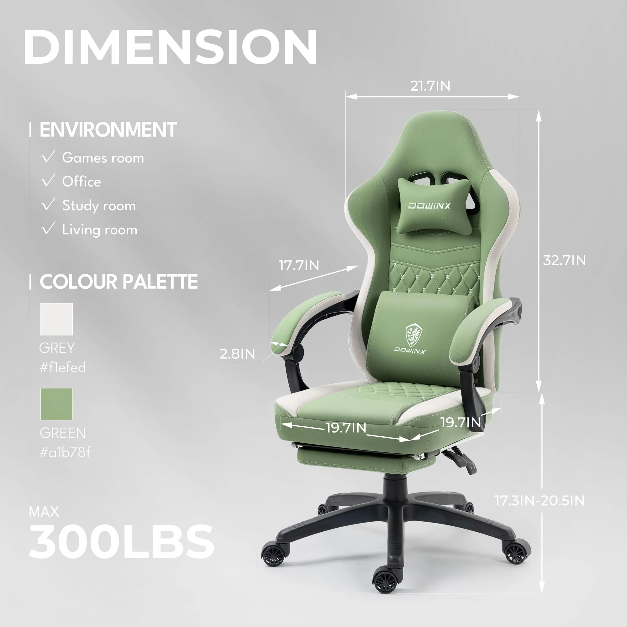 Dowinx Gaming Chair with Breathable Fabric - John Pierce Auto Care