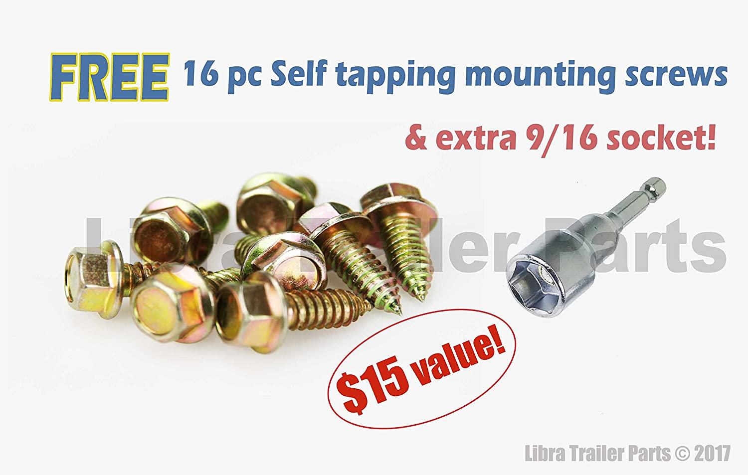 Set 4 Libra 24��� 6000lbs RV Trailer Stabilizer Leveling Scissor Jacks w\/ Dual Power Drill sockets \u0026amp; mounting Hardware Set - John Pierce Auto Care