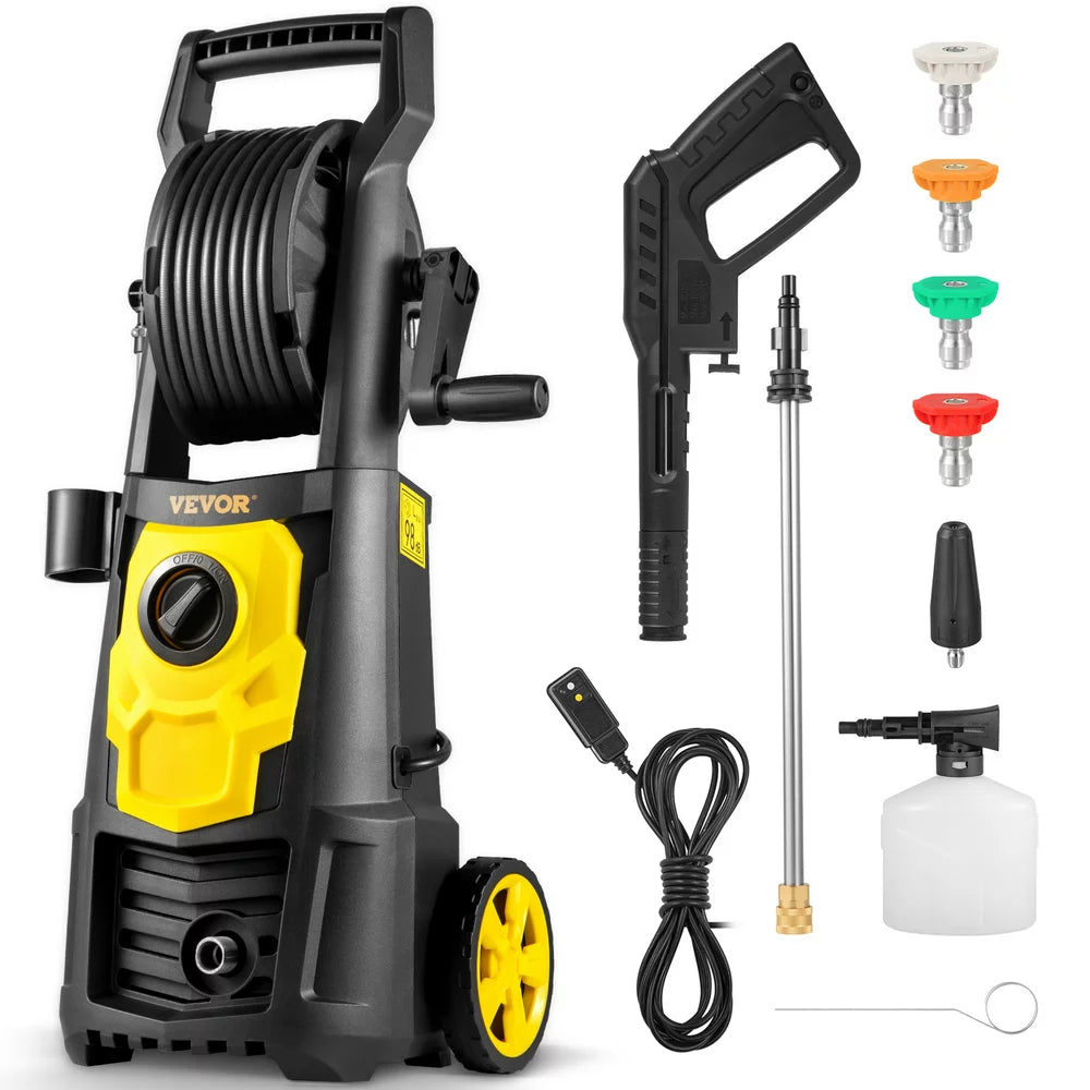 VEVOR Electric Pressure Washer, 2000 PSI, Max. 1.76 GPM Power Washer W\/ 30 Ft Hose \u0026amp; Reel - John Pierce Auto Care