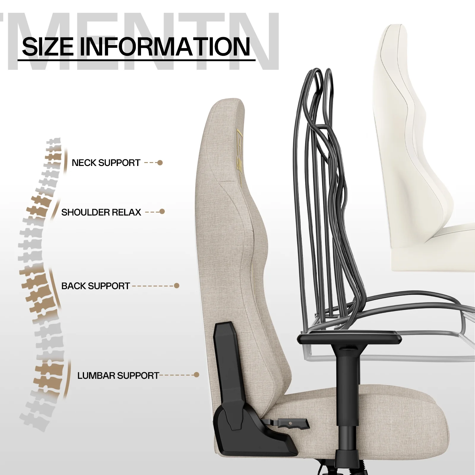 Bigzzia Gaming Chair, High Back Ergonomic Computer Chair with 3D Armrests for Adult, Height Adjustable Game Chair with 360�� Swivel Seat, Beige - John Pierce Auto Care
