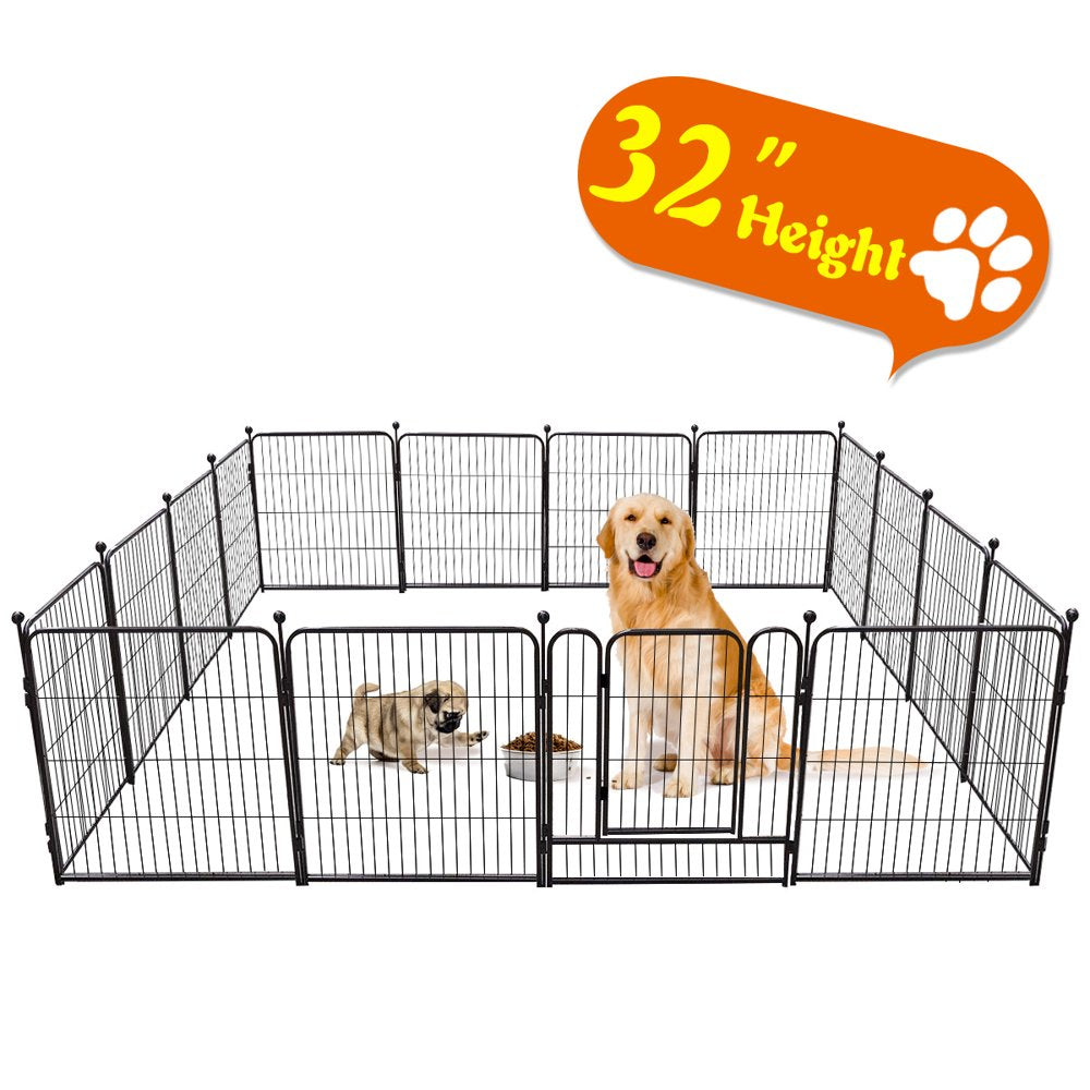 PawGiant Metal Dog Exercise Playpen Fence for Indoor \u0026amp; Outdoor, 16 Panels \u0026amp; 32\u0026#039;\u0026#039; Height - John Pierce Auto Care