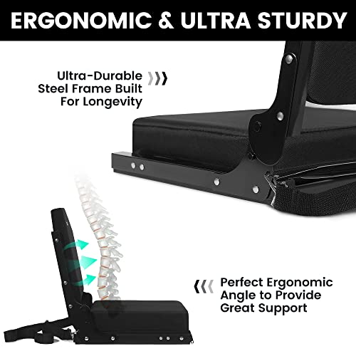 Jauntis Stadium Seats for Bleachers, Bleacher Seats with Ultra Padded Comfy Foam Backs and Cushion - John Pierce Auto Care