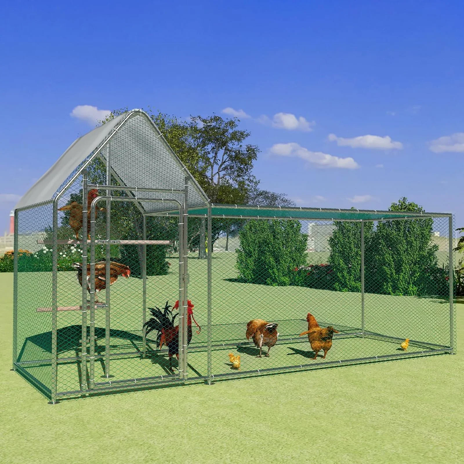 Walnest 10ft Large Metal Chicken Coop with Climbing Frame, Walk in Poultry Cage with Waterproof\u0026amp;Anti UV Cover,Heavy Duty Chicken Coop or Outdoor Backyard Farm Use - John Pierce Auto Care