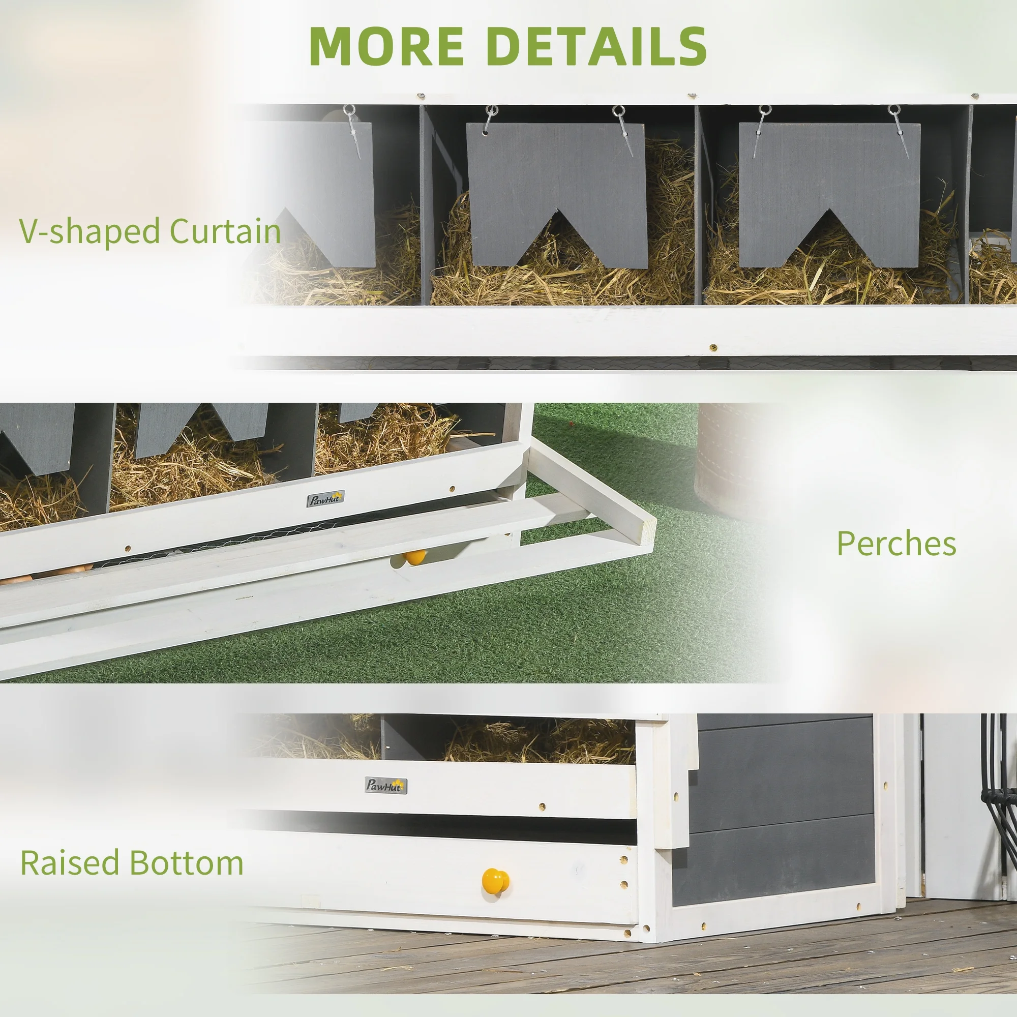 PawHut Nesting Boxes for Chickens W\/ 2 Egg Collection Trays, 8 Compartments - John Pierce Auto Care