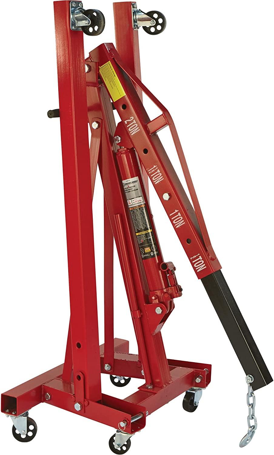 Strongway Hydraulic Engine Hoist with Load Leveler �C 2 Ton Capacity, 1in. 82 5\/8in. Lift Range - John Pierce Auto Care