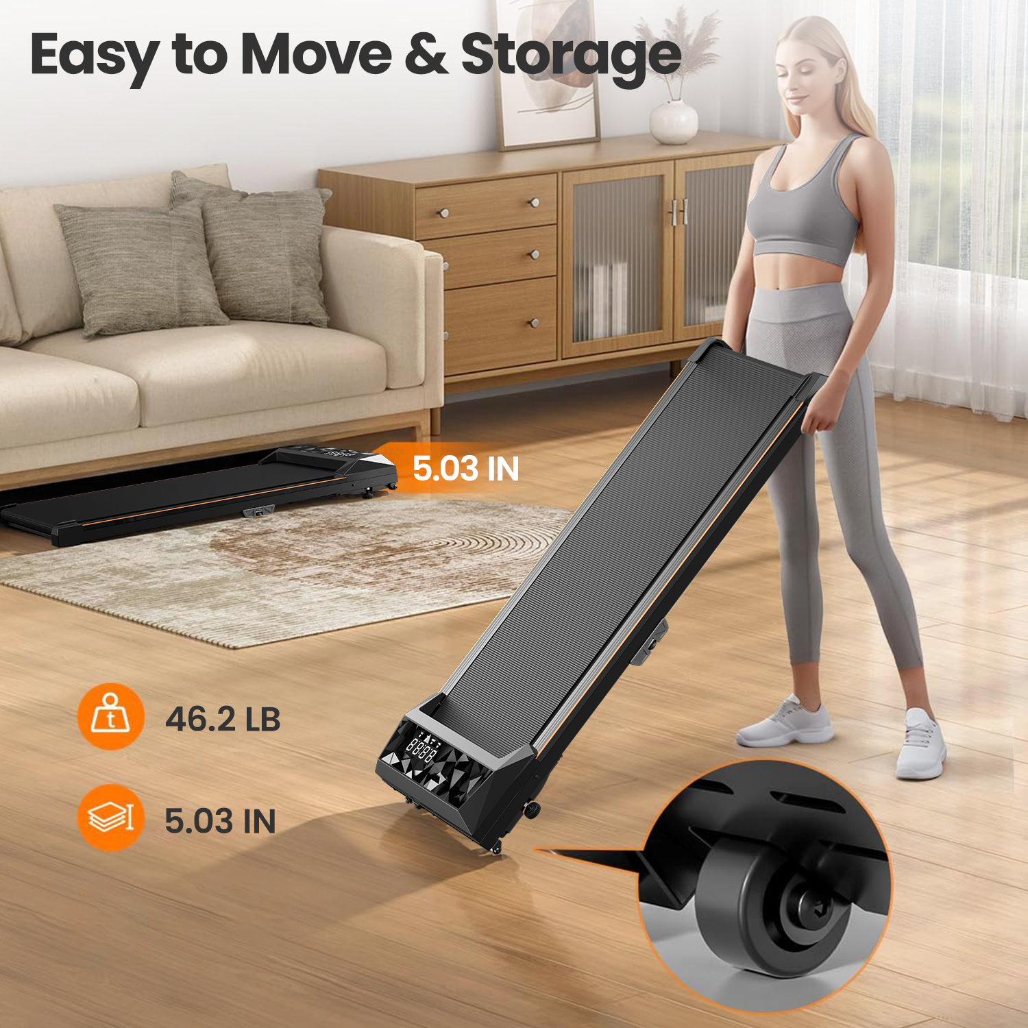 CoolHut Walking Pad, Under Desk Treadmill, 4 in 1 Home\/Office Treadmill, No Installation, Low Noise, LED Display, 265 lb. Capacity with Remote Control - John Pierce Auto Care