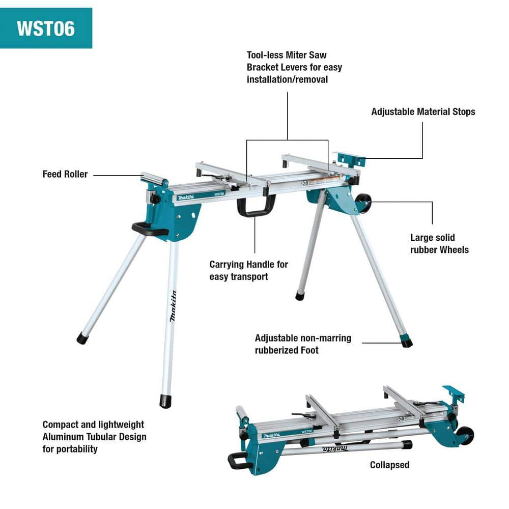 Makita WST06 Compact Folding Miter Saw Stand - John Pierce Auto Care