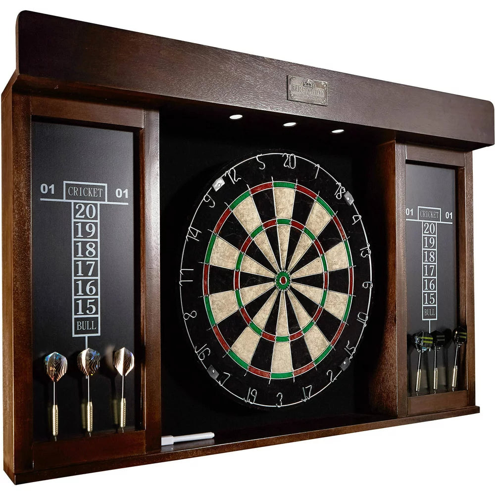 Barrington 40 Inch Dartboard Cabinet with LED Lights, 40 Inch X 4.375 Inch X 24.625 Inch - John Pierce Auto Care