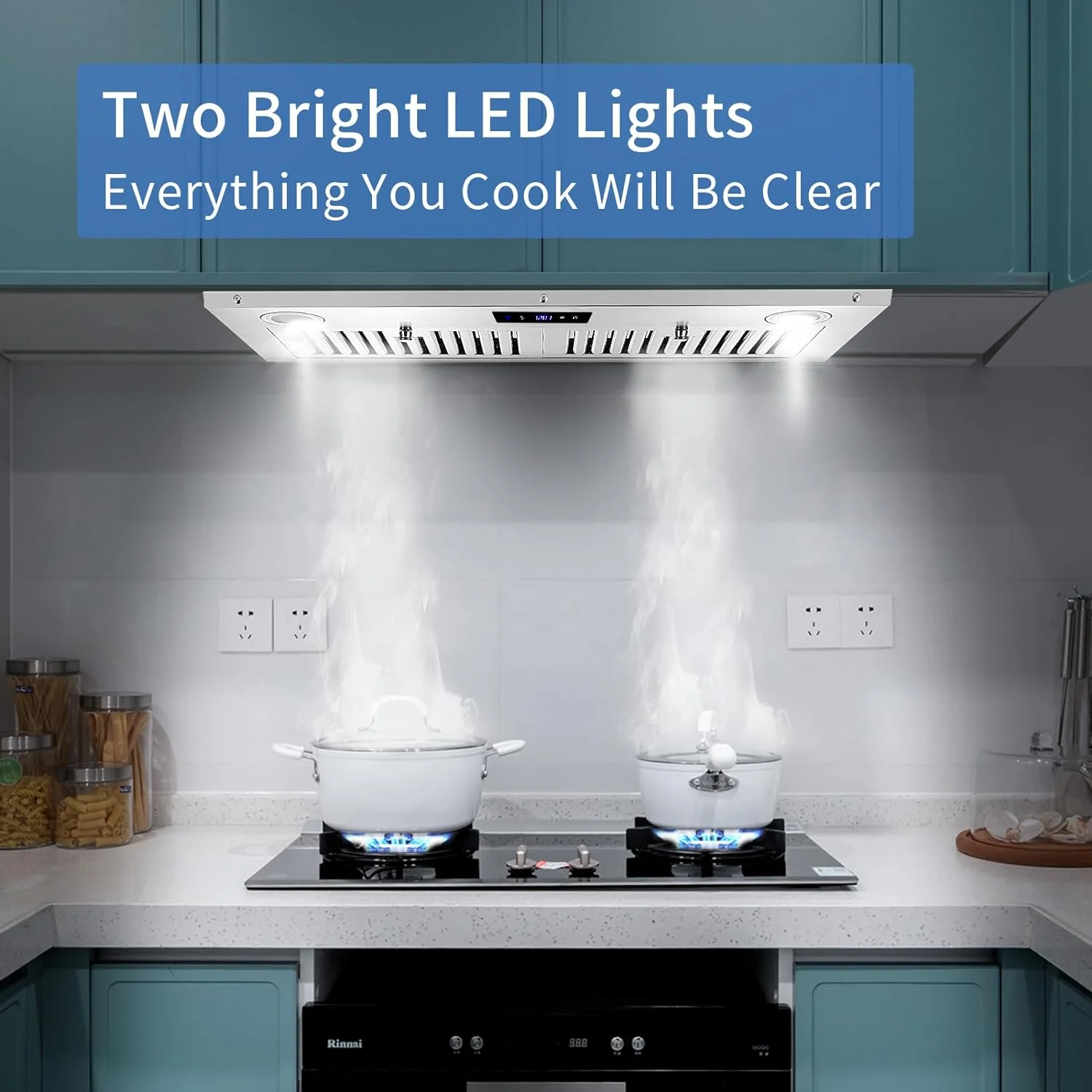 Zomagas 30 inch 600CFM Range Hood Insert Stainless Steel Kitchen Vent Hood Touch Control with LED Lights,Baffle Filters - John Pierce Auto Care
