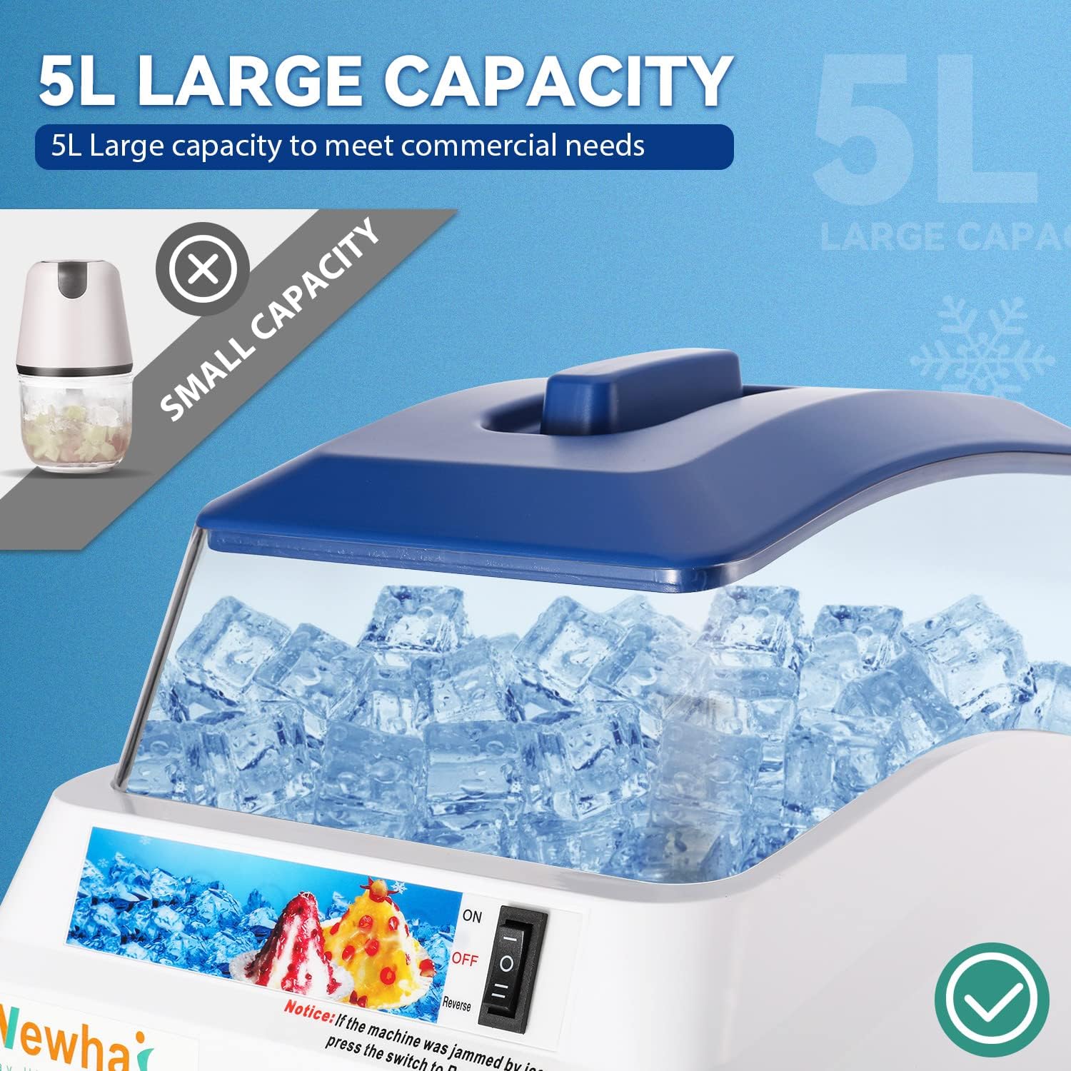 Commercial ice shredder Electric shave ice machine 300W automatic shave ice machine 1400RPM adjustable thickness 441 lb\/h shave ice machine - John Pierce Auto Care