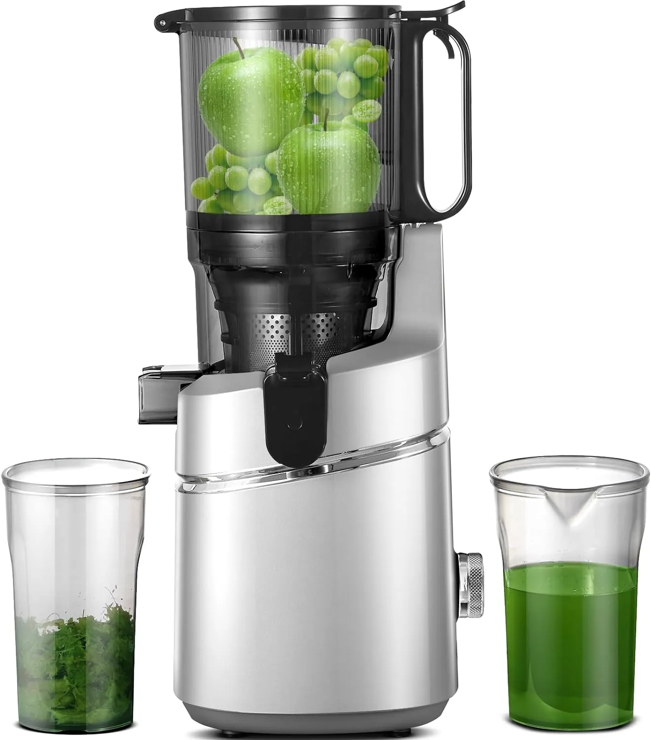 Juicer Machines, 5.3 Inch Self Feeding Masticating Juicer Fit Whole Fruits \u0026amp; Vegetables, Cold Press Electric Juicer Machines with High Juice Yield, Easy Cleaning, BPA Free, 250W - John Pierce Auto Care