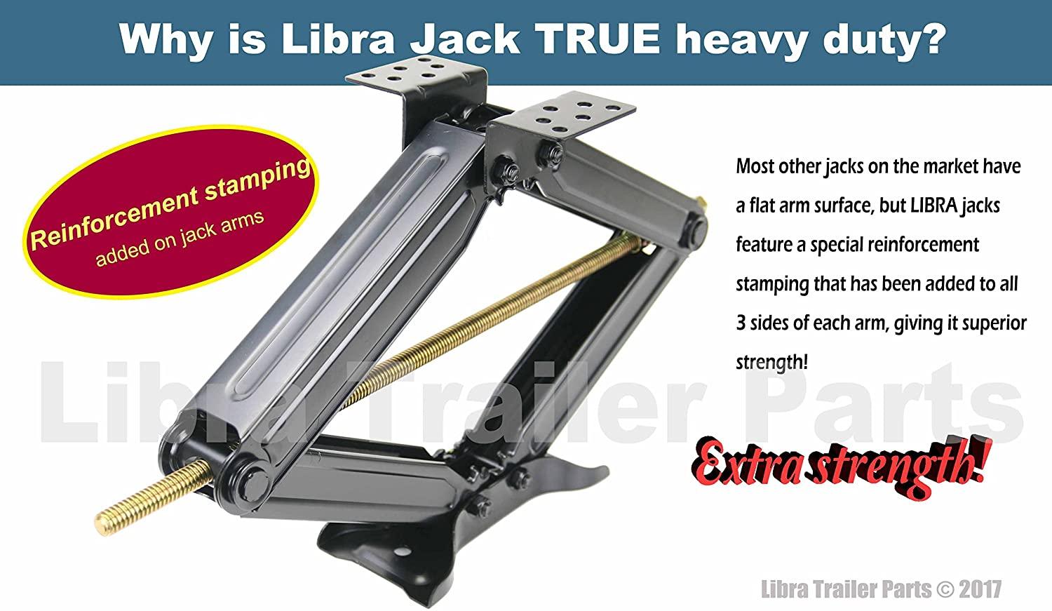 Set 4 Libra 24��� 6000lbs RV Trailer Stabilizer Leveling Scissor Jacks w\/ Dual Power Drill sockets \u0026amp; mounting Hardware Set - John Pierce Auto Care