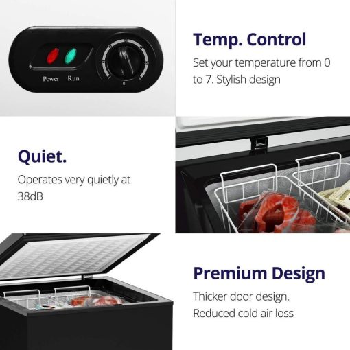 Northair Chest Freezer �C 3.5 Cu Ft with 2 Removable Baskets �C Reach In Freezer Chest �C Quiet Compact Freezer �C 7 Temperature Settings �C Black - John Pierce Auto Care
