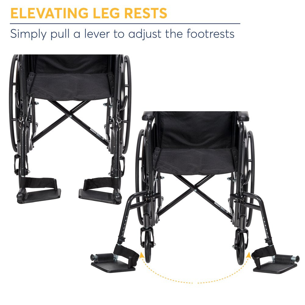 Drive Medical Silver Sport 1 Wheelchair with Full Arms and Swing Away Removable Footrest - John Pierce Auto Care