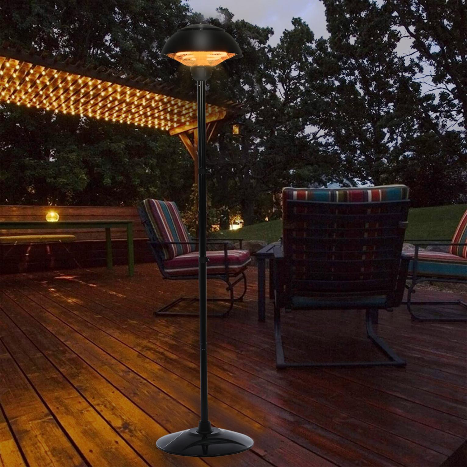Patio Outdoor Freestanding Electric Patio Heater, Infrared Heater, Hammered Bronze Finished, Portable Heater suitable as a Balcony Heater, BBQ and Outdoor Party Heater - John Pierce Auto Care