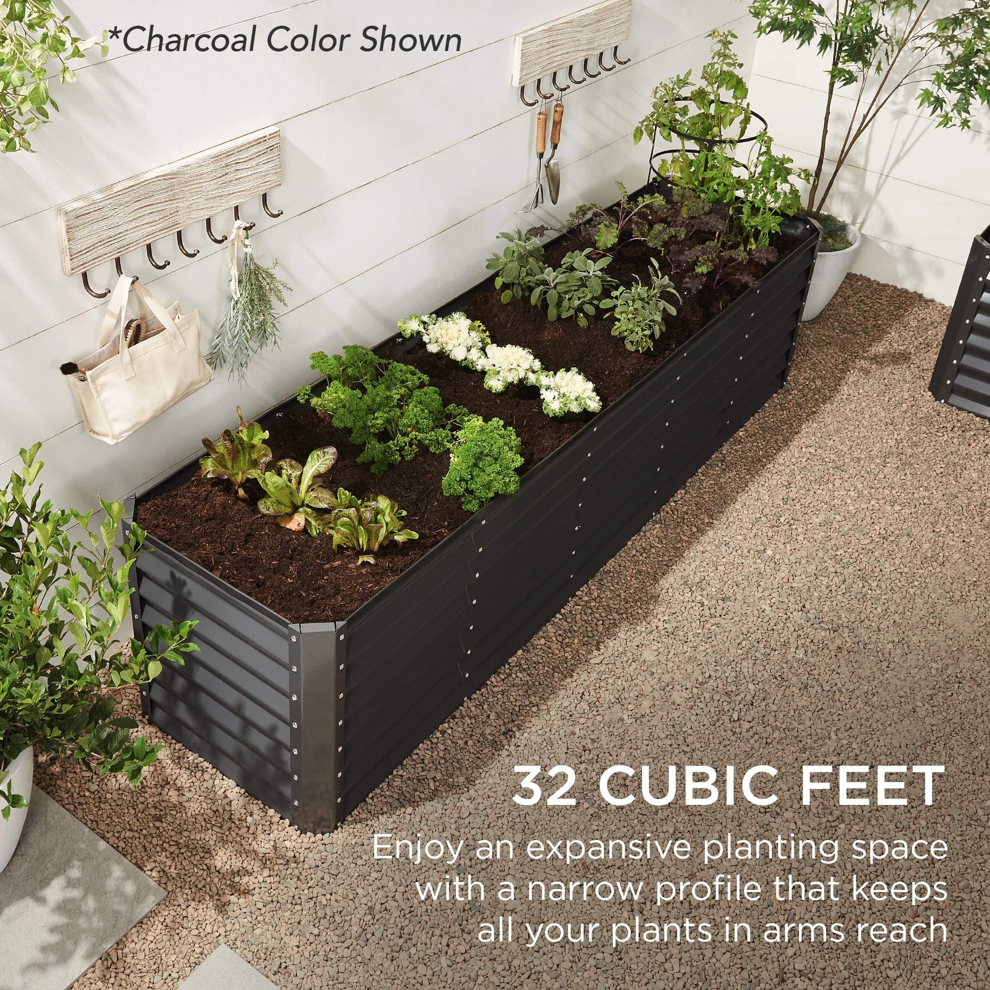 Best Choice Products 8x2x2ft Outdoor Metal Raised Garden Bed, Planter Box for Vegetables, Flowers, Herbs   Taupe - John Pierce Auto Care