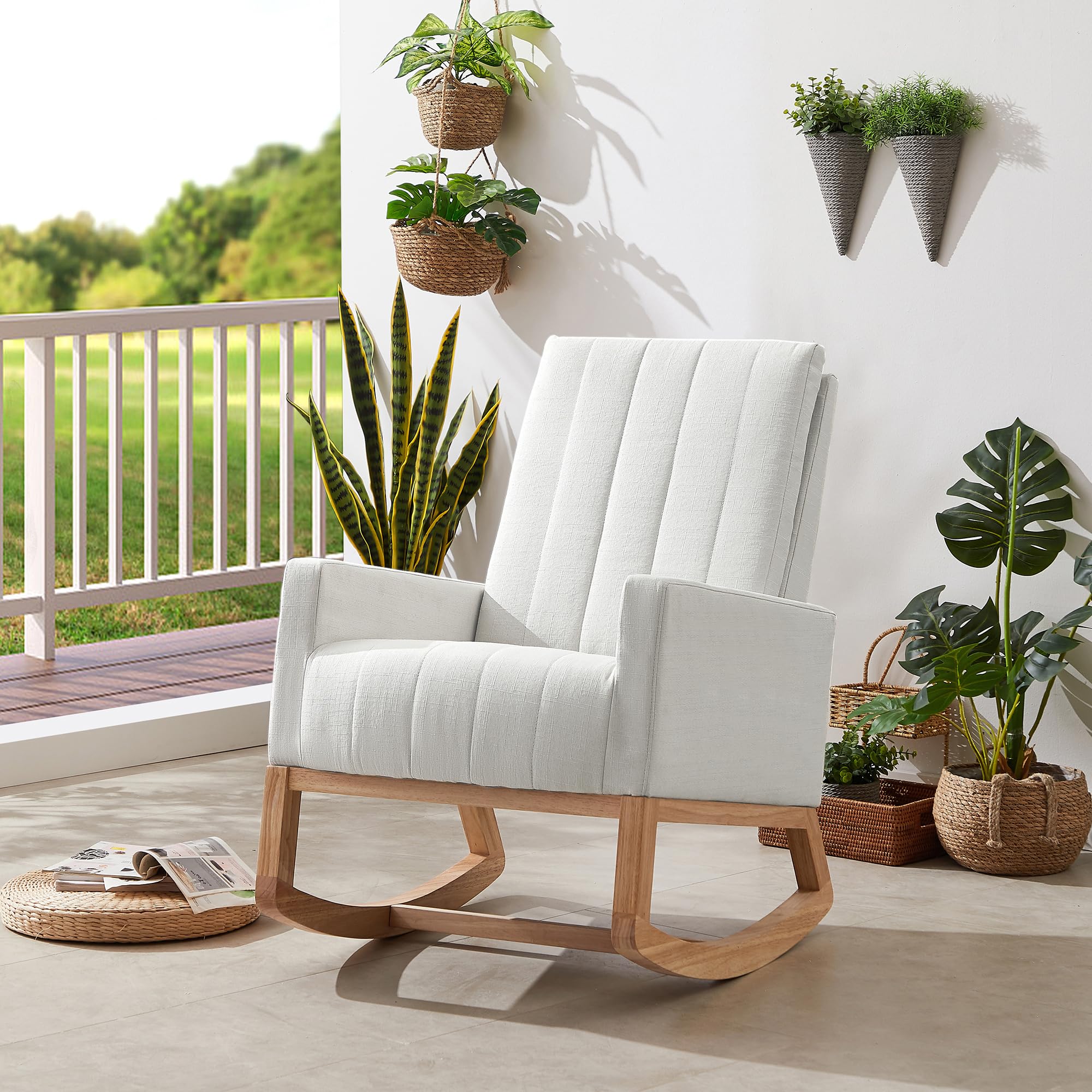 VECELO Upholstered Nursery Rocking Chair - John Pierce Auto Care