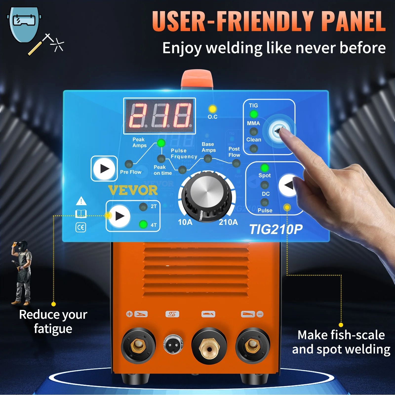 VEVOR 210Amp TIG Welder 110\/220V Dual Voltage HF TIG\/Stick\/Clean 3 in 1 Welder w\/ Pulse, IGBT Inverter \u0026amp; Torch, Digital Arc Welding Machine for Stainless Steel, Iron, Mild Steel, Copper, and Nickel - John Pierce Auto Care