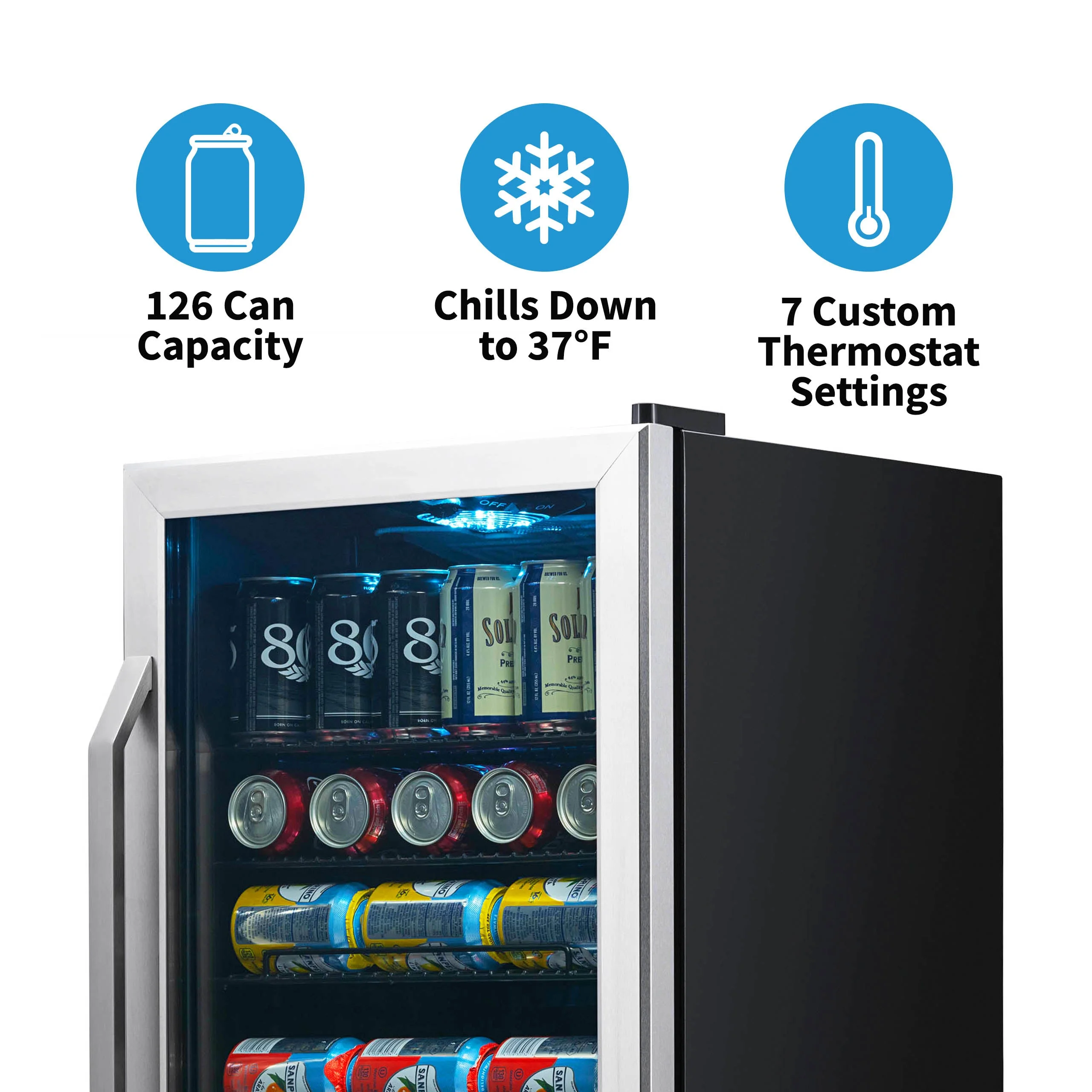 Newair 126-Can Beverage Refrigerator - John Pierce Auto Care