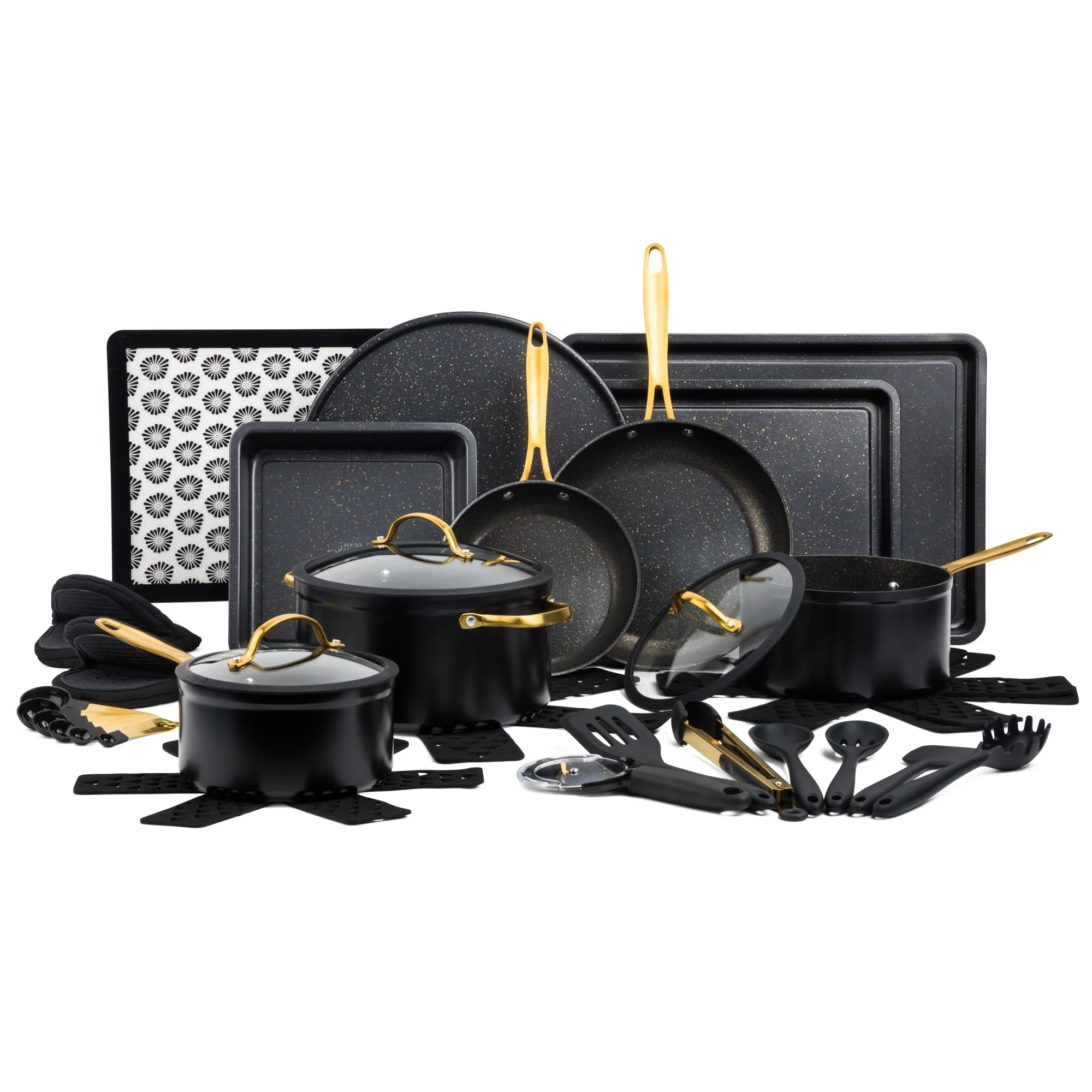 Thyme \u0026amp; Table 32 Piece Cookware \u0026amp; Bakeware Non Stick Set, Black - John Pierce Auto Care