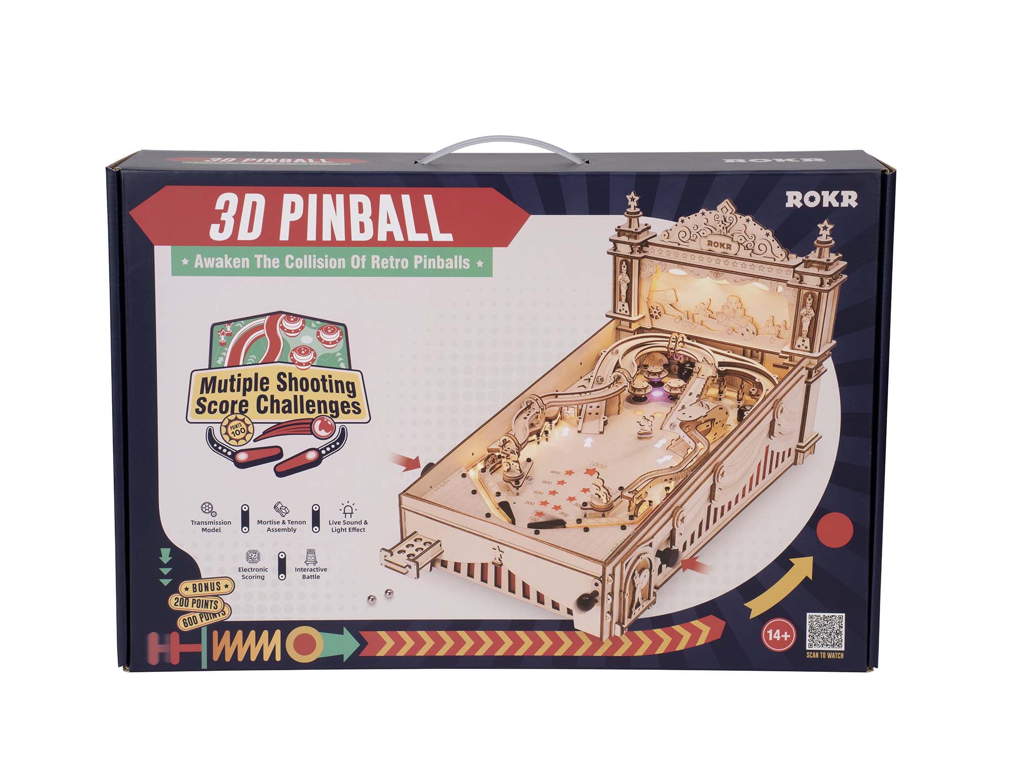 ROKR 3D Pinball Machine Wooden Puzzle - John Pierce Auto Care