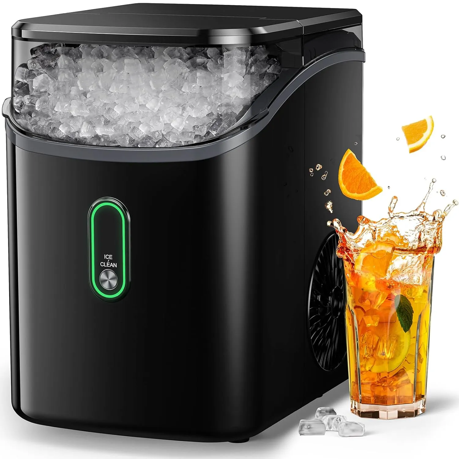 Ice Maker Countertop, Pebble Ice Maker with Soft Chewable Ice, One Click Operation Ice Machine with Self Cleaning, 33lbs\/24H - John Pierce Auto Care
